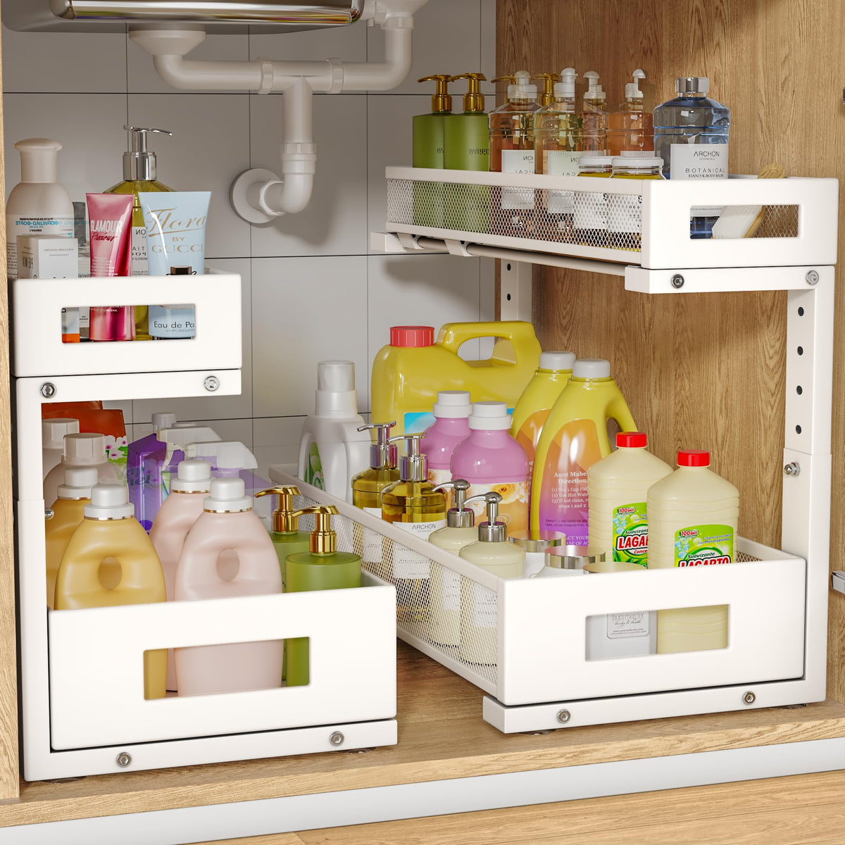 2 Pack 19IN Depth Under Sink Storage Organizer (2 Count)