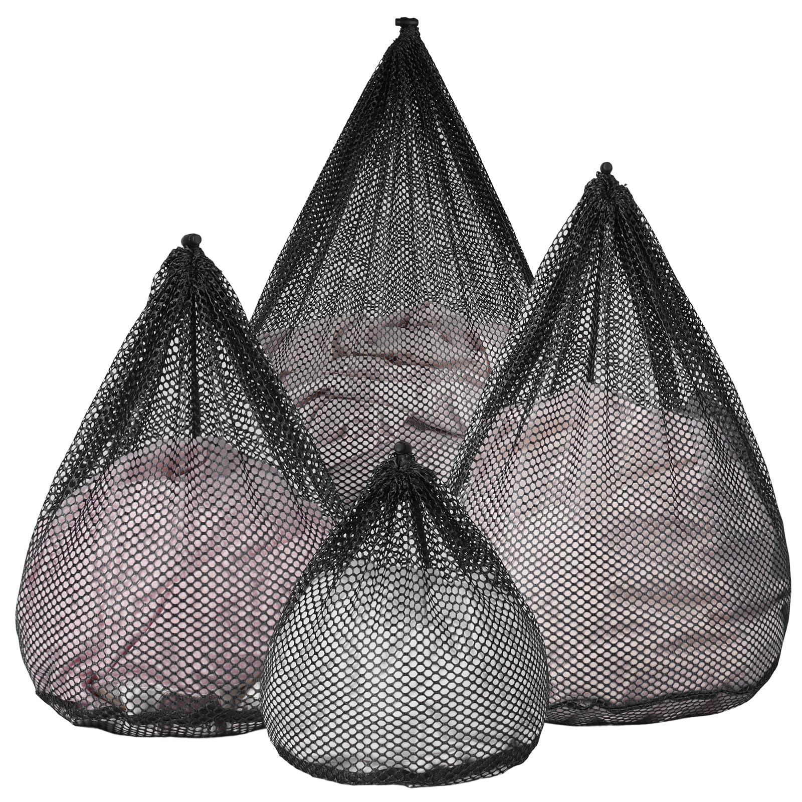 4Pcs Mesh Laundry Bags Washing Machine Mesh Wash Bags Jumbo for Delicates Clothes (4 Count)