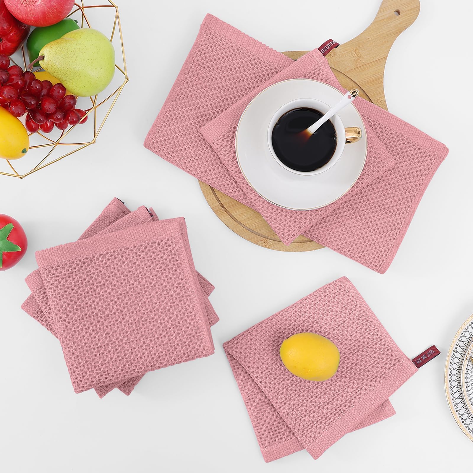 100% Cotton Waffle Weave Kitchen Dish Cloths 18 (18 Count)