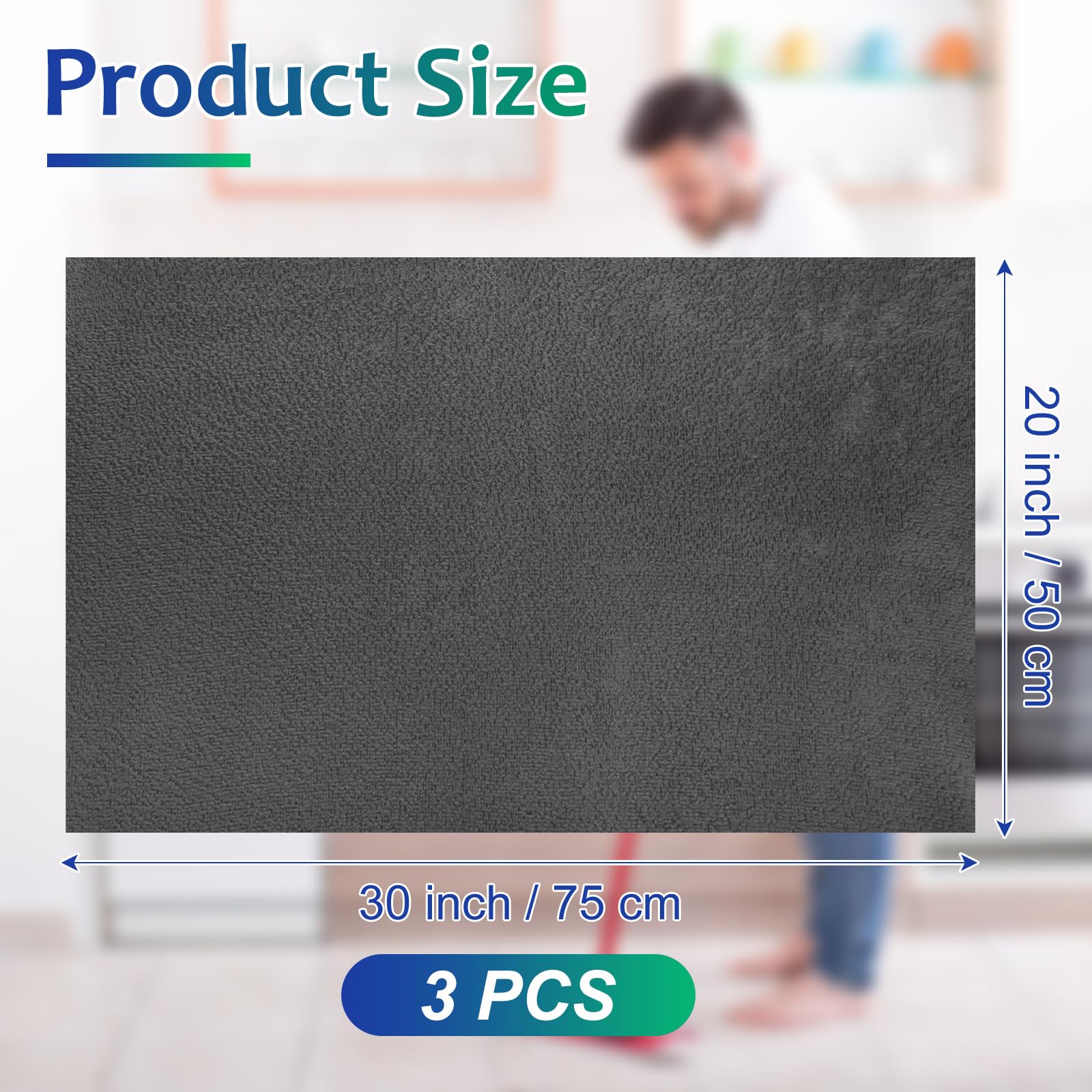 3 Pcs Extra Large Microfiber Cleaning Cloth 30" x 20" Washable Reusable Microfiber Towel Streak Free Lint Free Cloth for Cleaning Home Glass Office Window Bathrooms (3 Count)