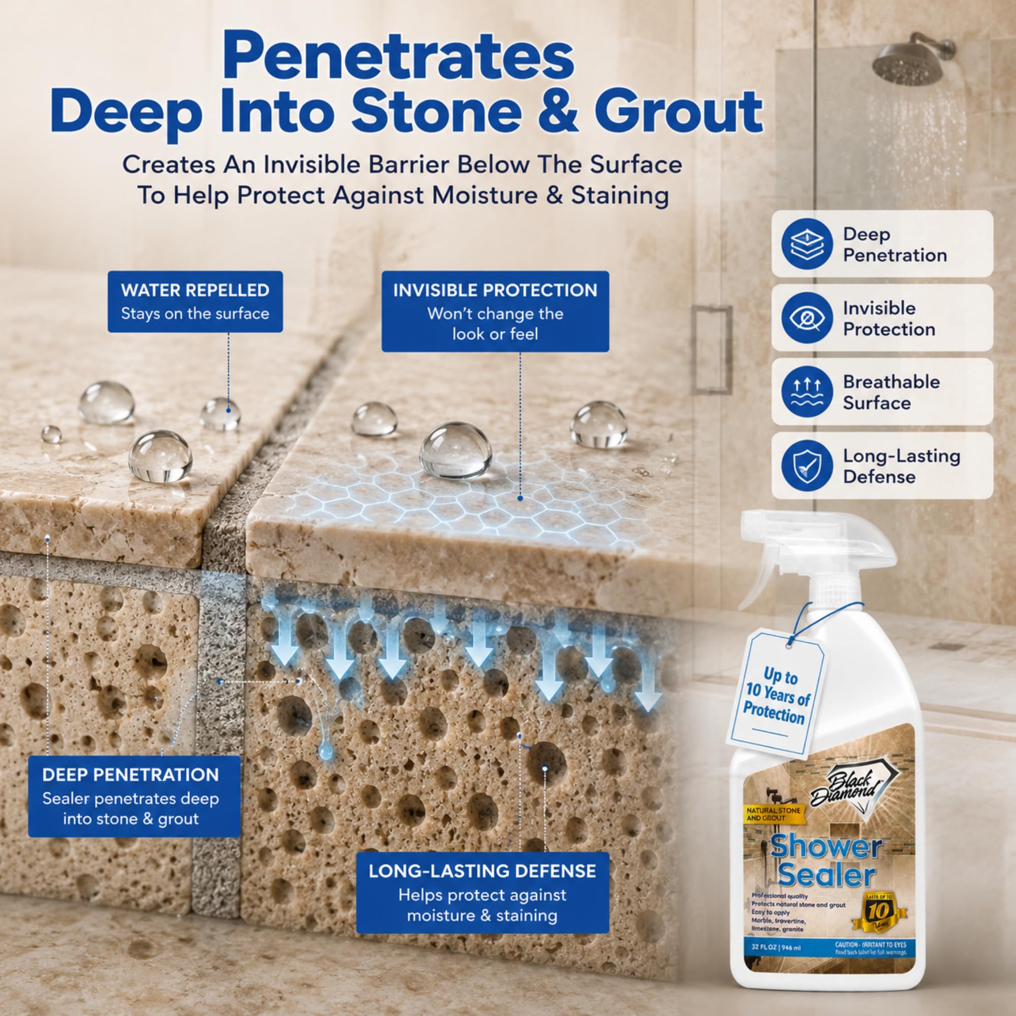Natural Stone Shower Sealer (32 Fl Oz)