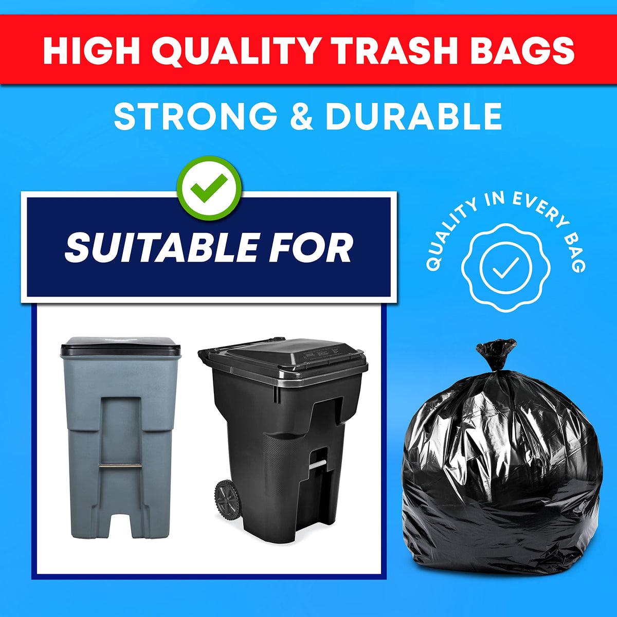 95 96 Gallon Trash Bags Heavy Duty (25 Count)