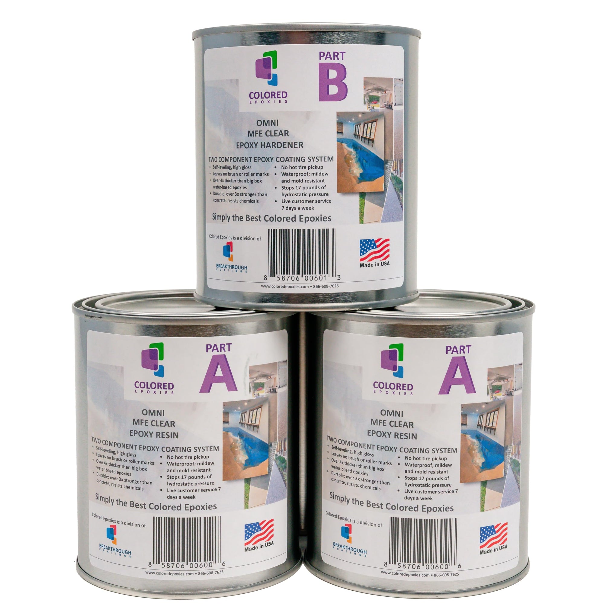 Coloredepoxies 10001 Clear Epoxy Resin Coating 100% Solids (64 Fl Oz)