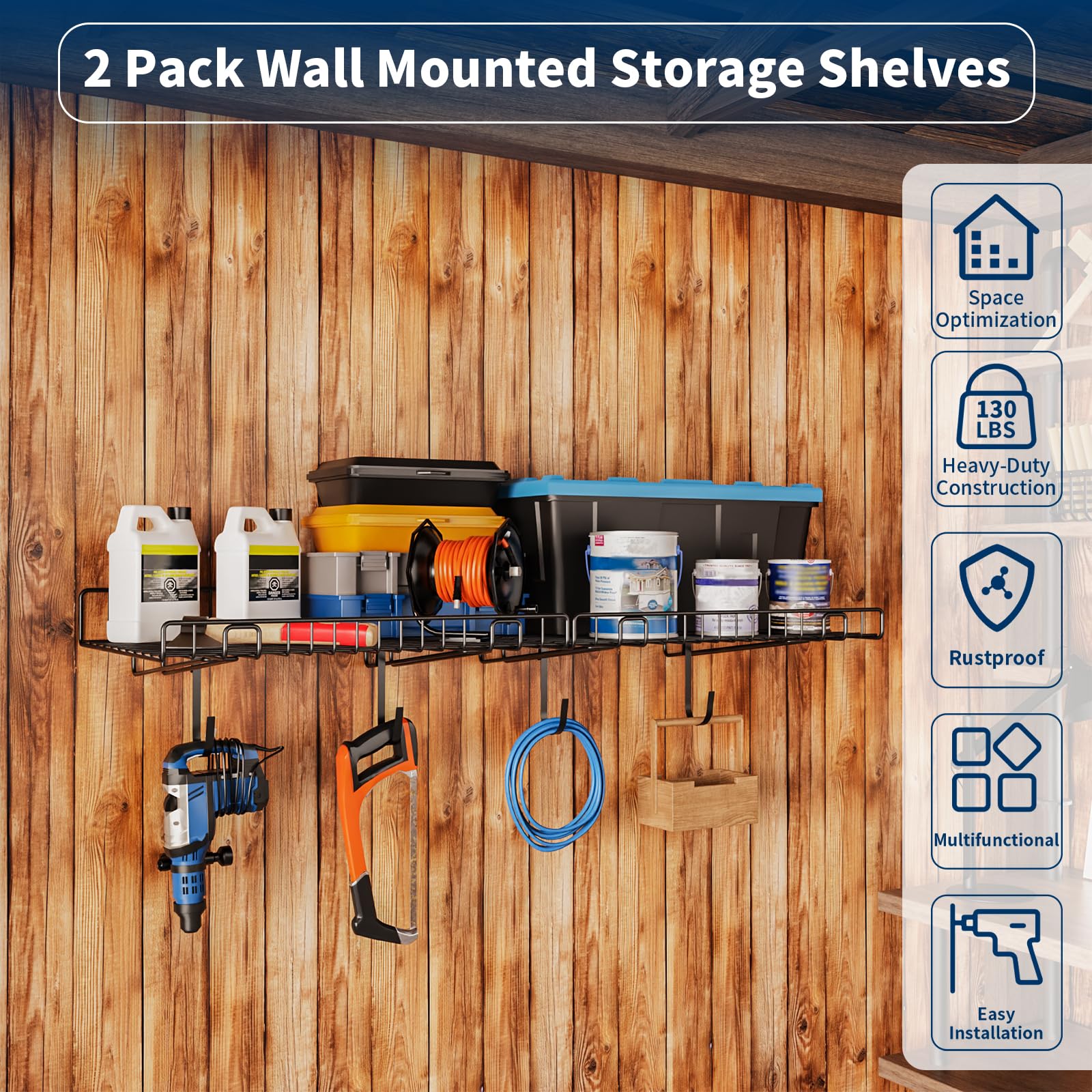 2 Pack Garage Wall Shelf (2 Count)