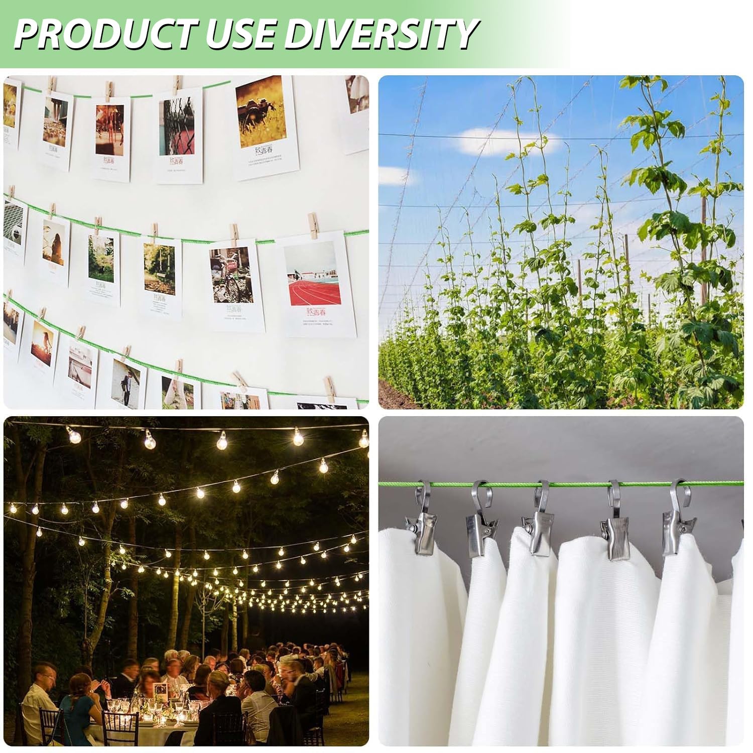 1 8" Clothes Line Outdoors