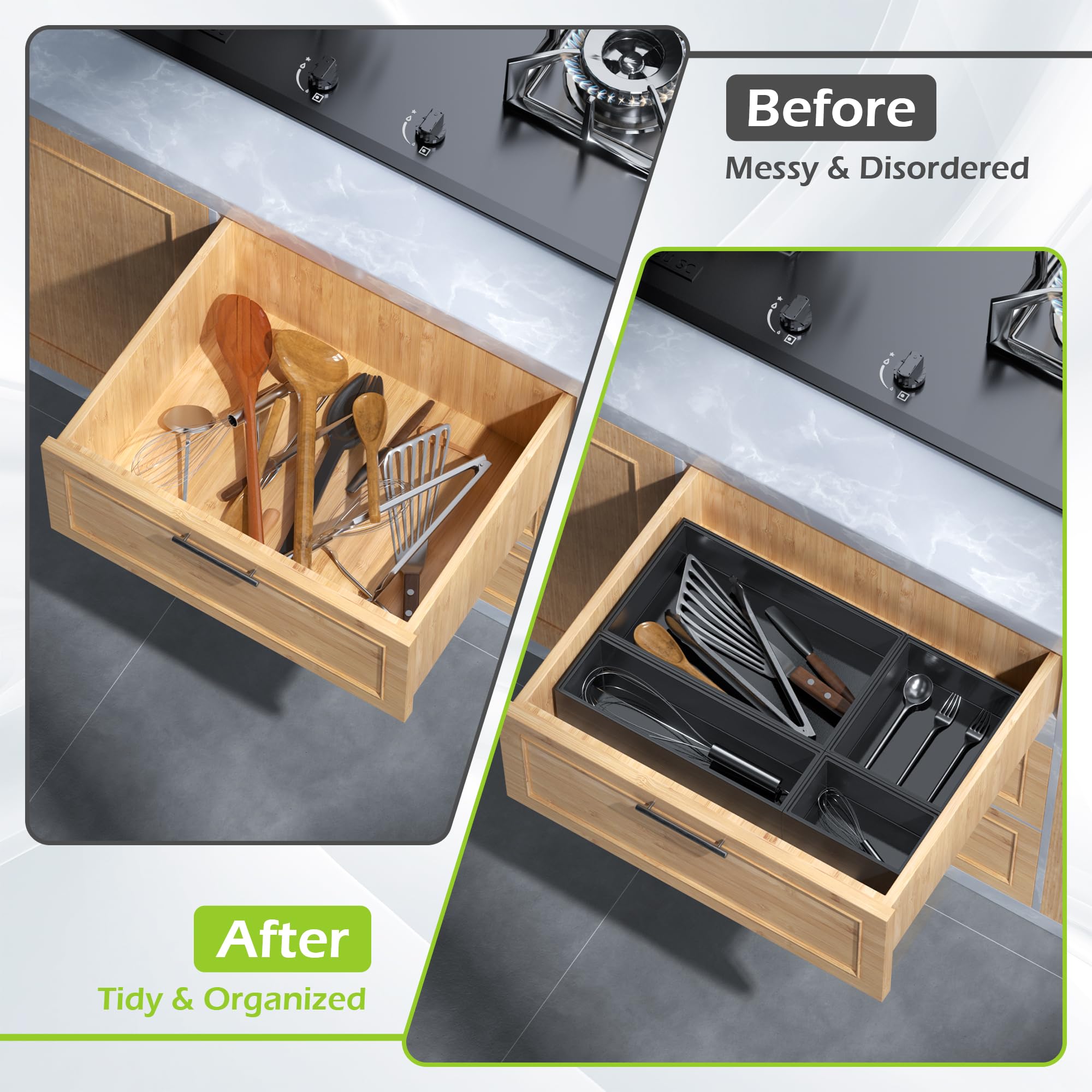 Bathroom Drawer Organizer Trays (8 Count)