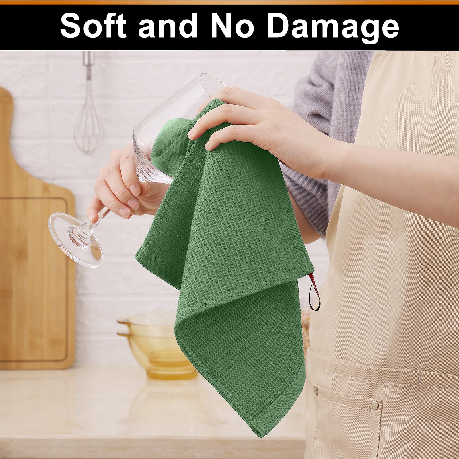 100% Cotton Waffle Weave Dish Cloths (6 Count)