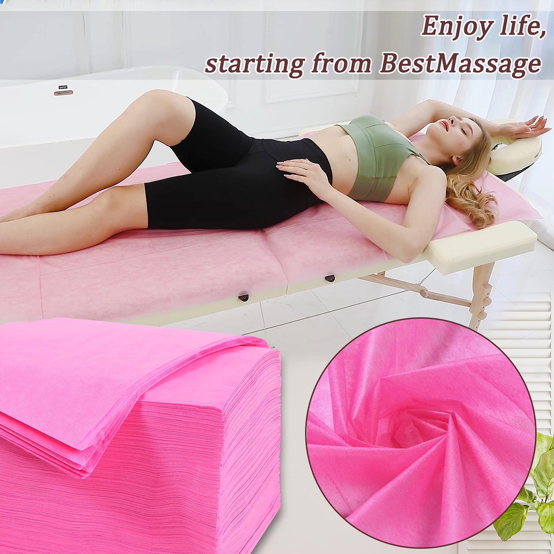Disposable Bed Sheets 200 Pcs 31" x 71" Massage Table Sheets Non Woven Fabric SPA Bed Cover Breathable for Massage Beauty Tattoos (200 Count)