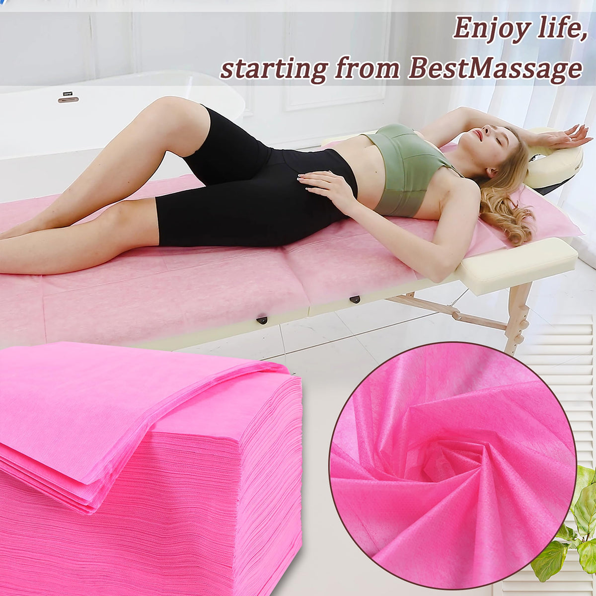 200 Pcs Disposable Bed Sheets 31" x 71" Massage Table Sheets Non Woven Fabric SPA Bed Cover Breathable for Massage Beauty Tattoos (200 Count)