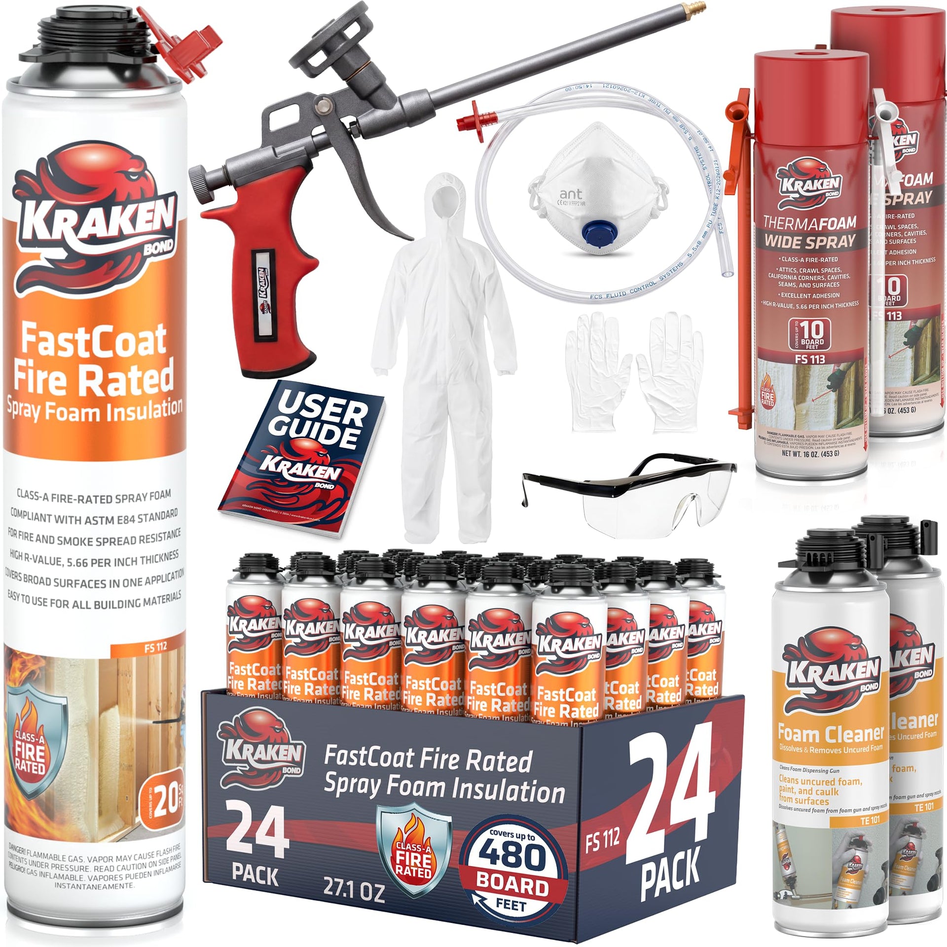 Fastcoat Fire Rated Spray Foam Insulation Closed Cell in a Can 480 sq ft (24 Count)