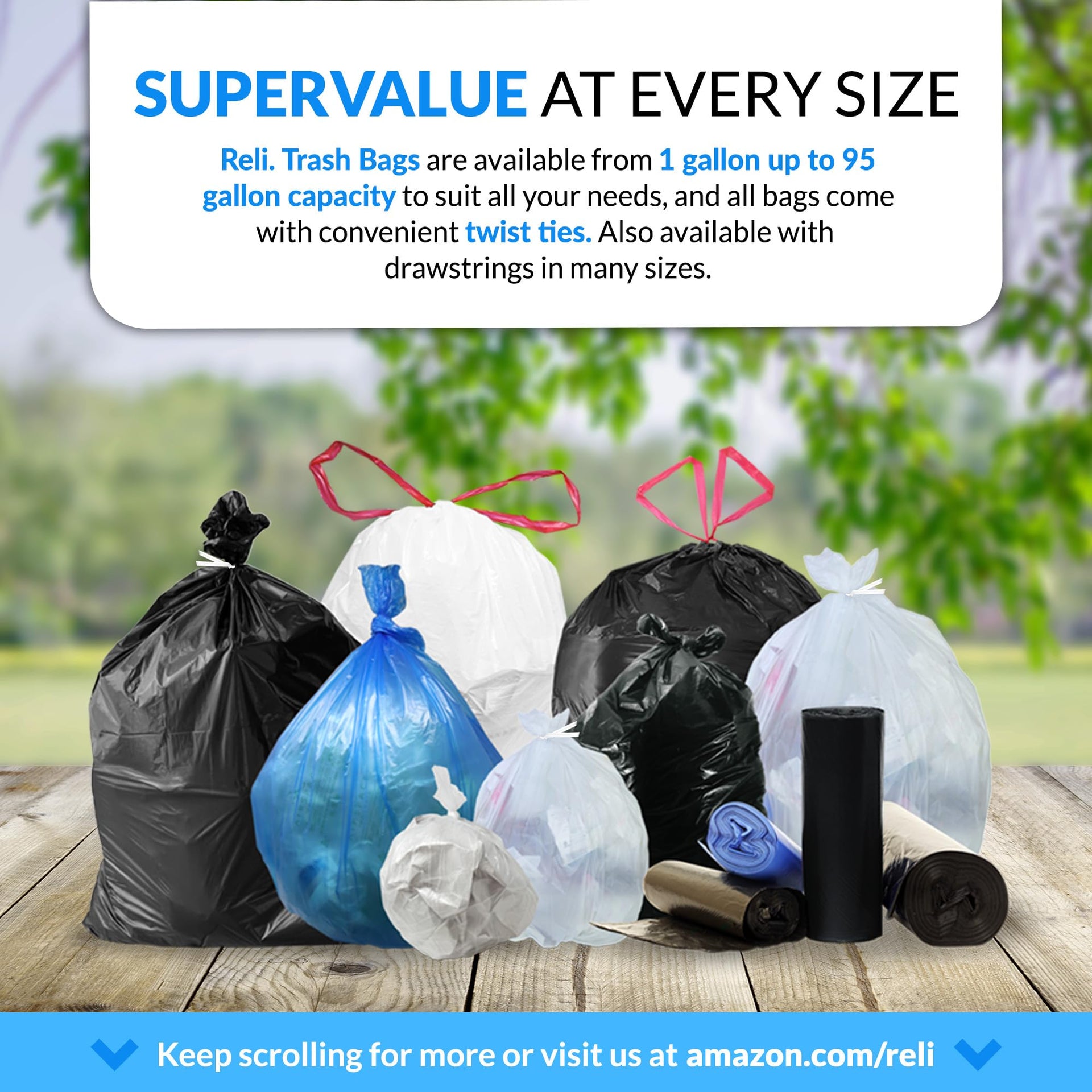 50 Gallon Trash Bags Heavy Duty (200 Count)