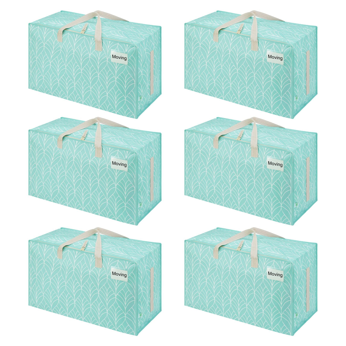 6 Pack Extra Large Heavy Duty Moving Bags with Wide Opening & Reinforced Handles (6 Count)