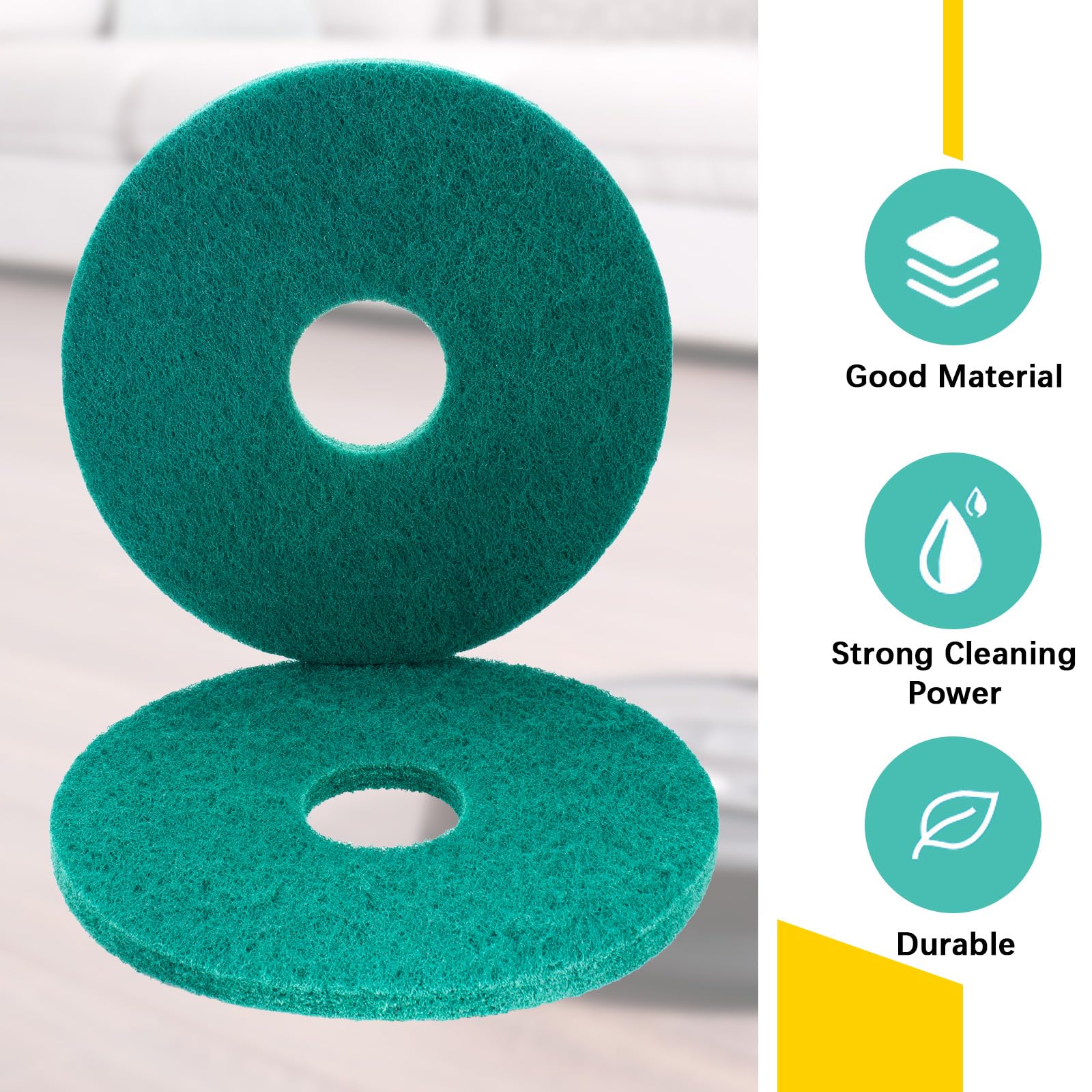 2 Pcs 12" Green Scrubbing Pads Commercial Cleaning Orbiter Pads (2 Count)