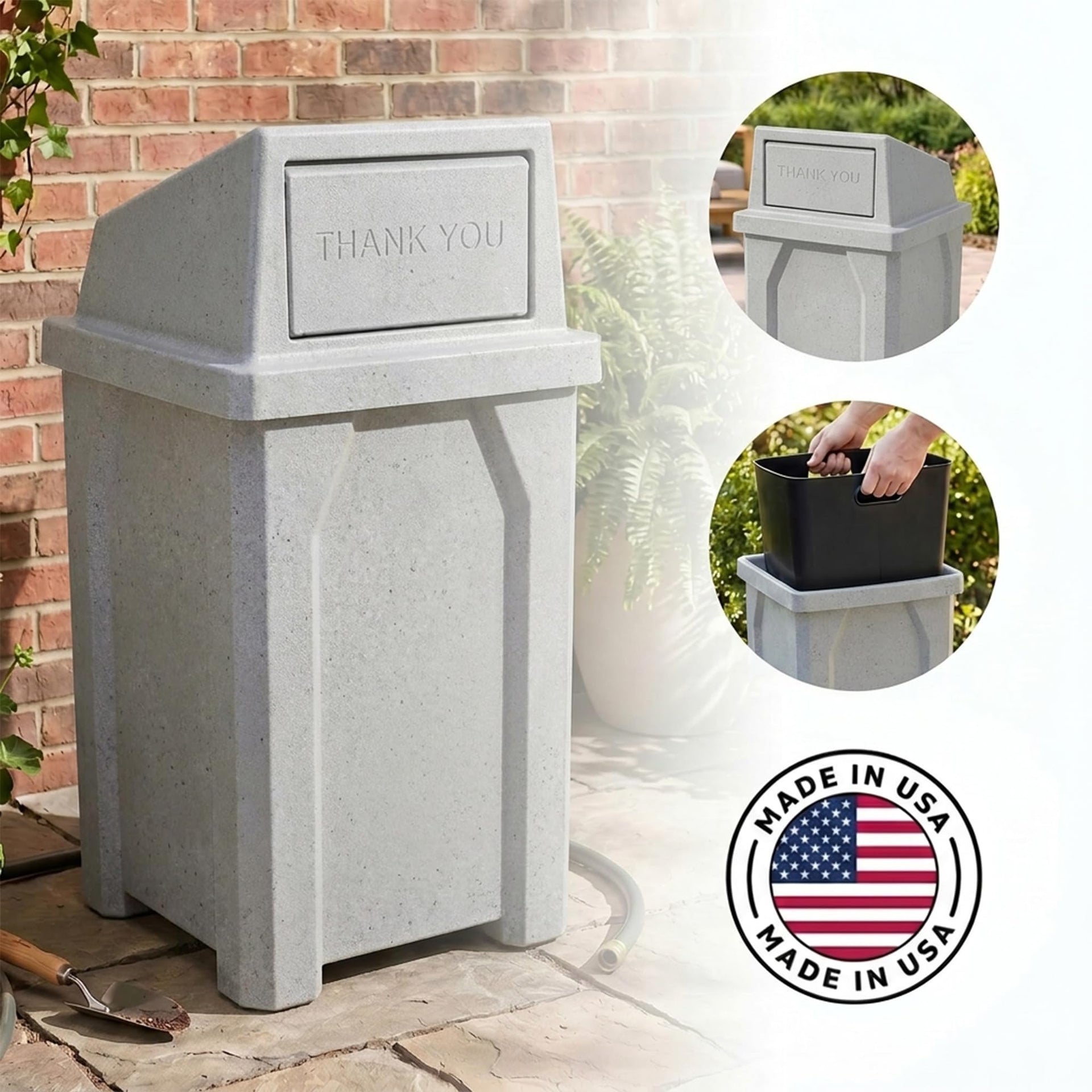 Campus Collection 32 Gallon Commercial Trash Can with Lid