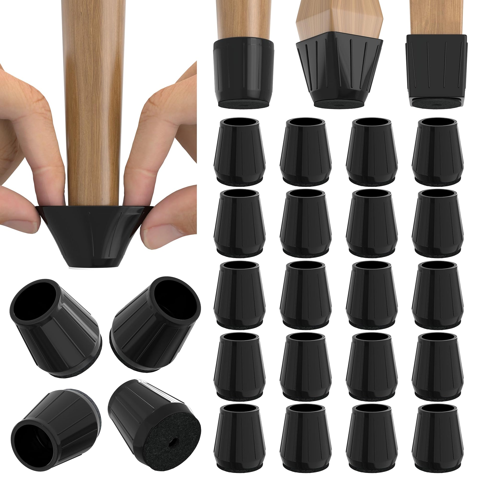 24PCS Extra Small Silicone Chair Leg Floor Protectors for Hardwood Floors (24 Count)