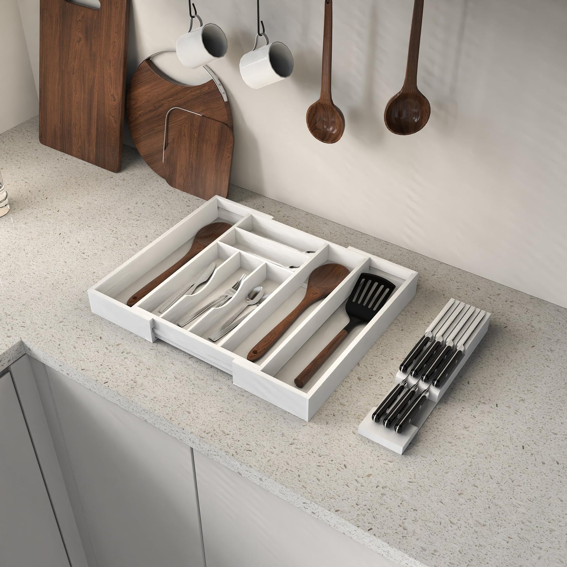 Bamboo Silverware Drawer Organizer