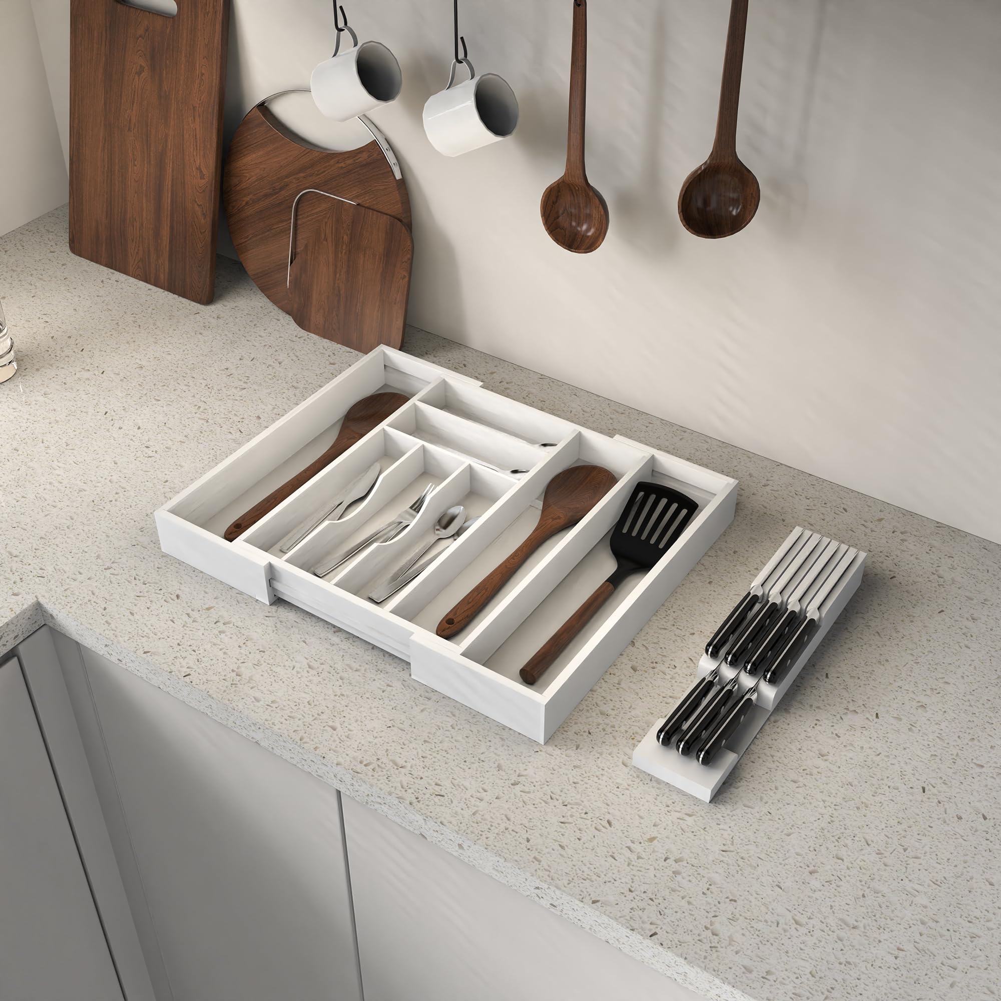 Bamboo Silverware Drawer Organizer