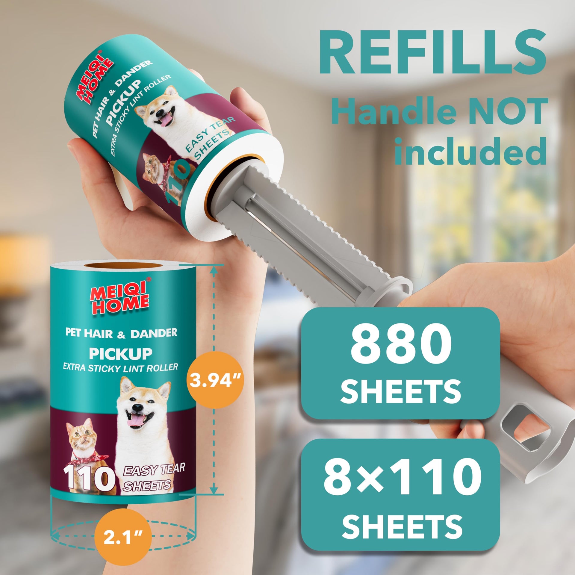 Extra Sticky Lint Roller Refills Only (880 Count)