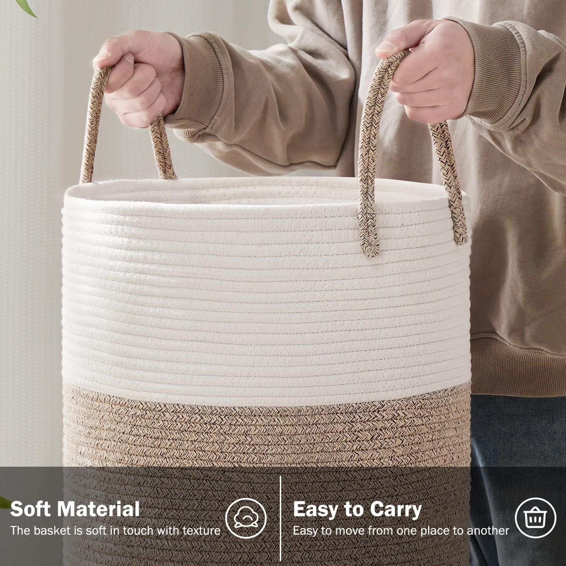 Woven Rope Laundry Hamper Basket