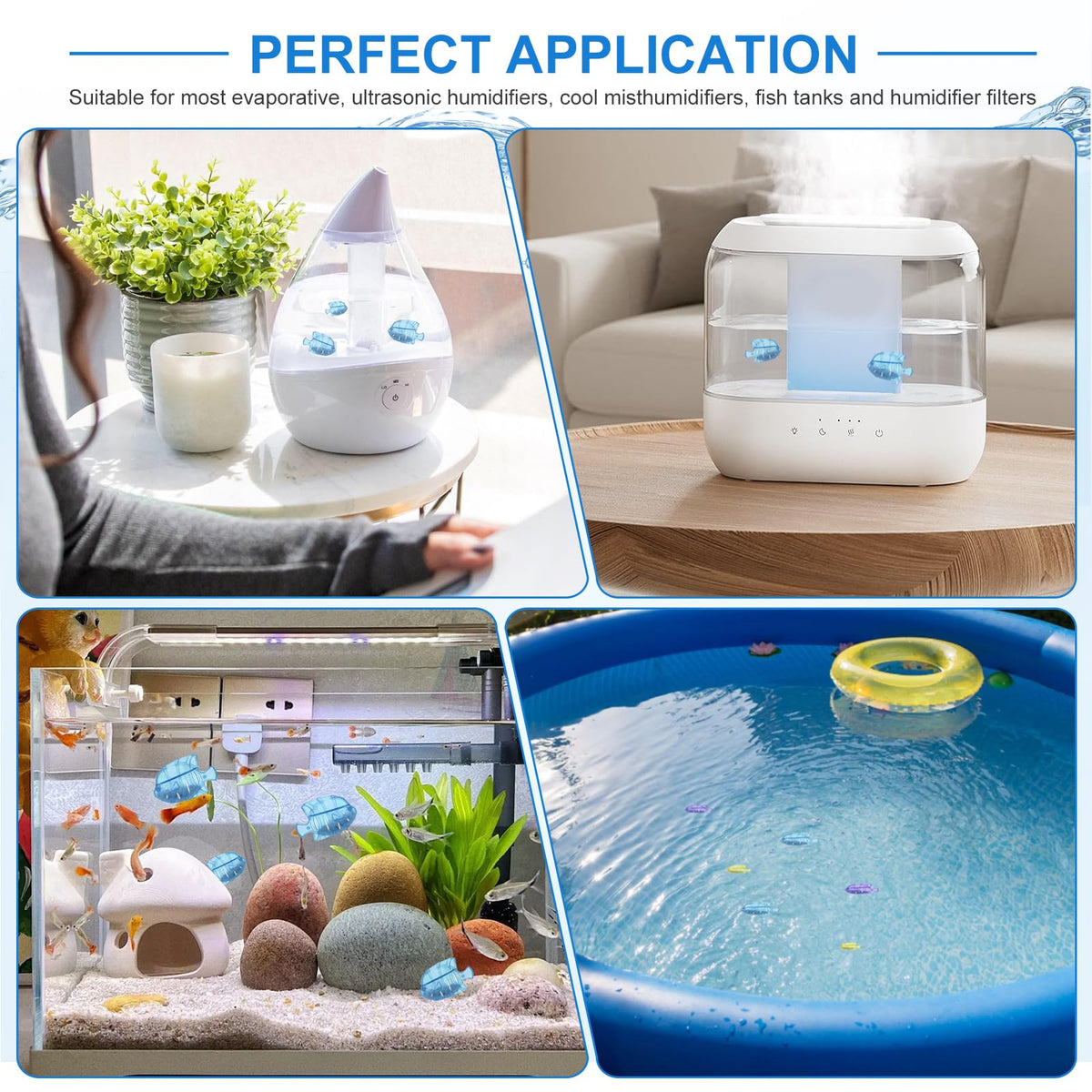 10PC Humidifier Cleaner Fish Universal Humidifier Tank Cleaner Cleaner (10 Count)