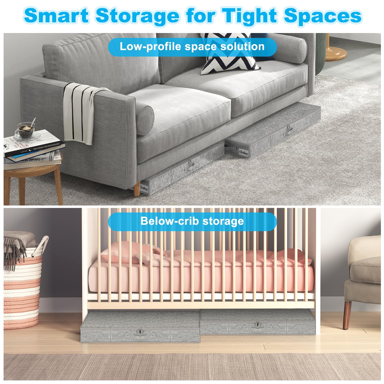Under Bed Storage Container Bin 4 Pack (4 Count)