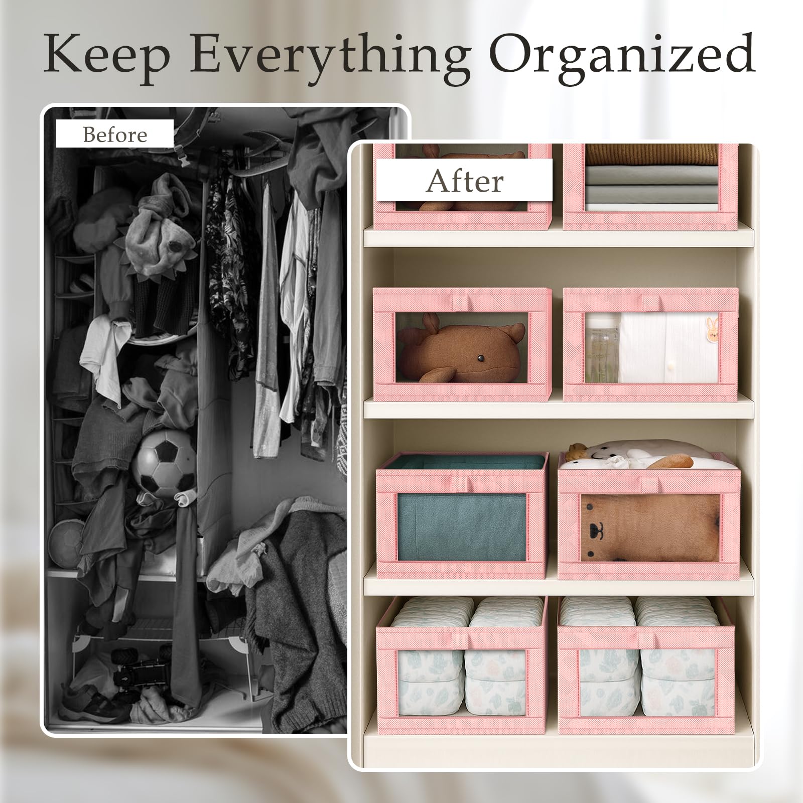 4 Pack Linen Closet Organizers and Storage (4 Count)