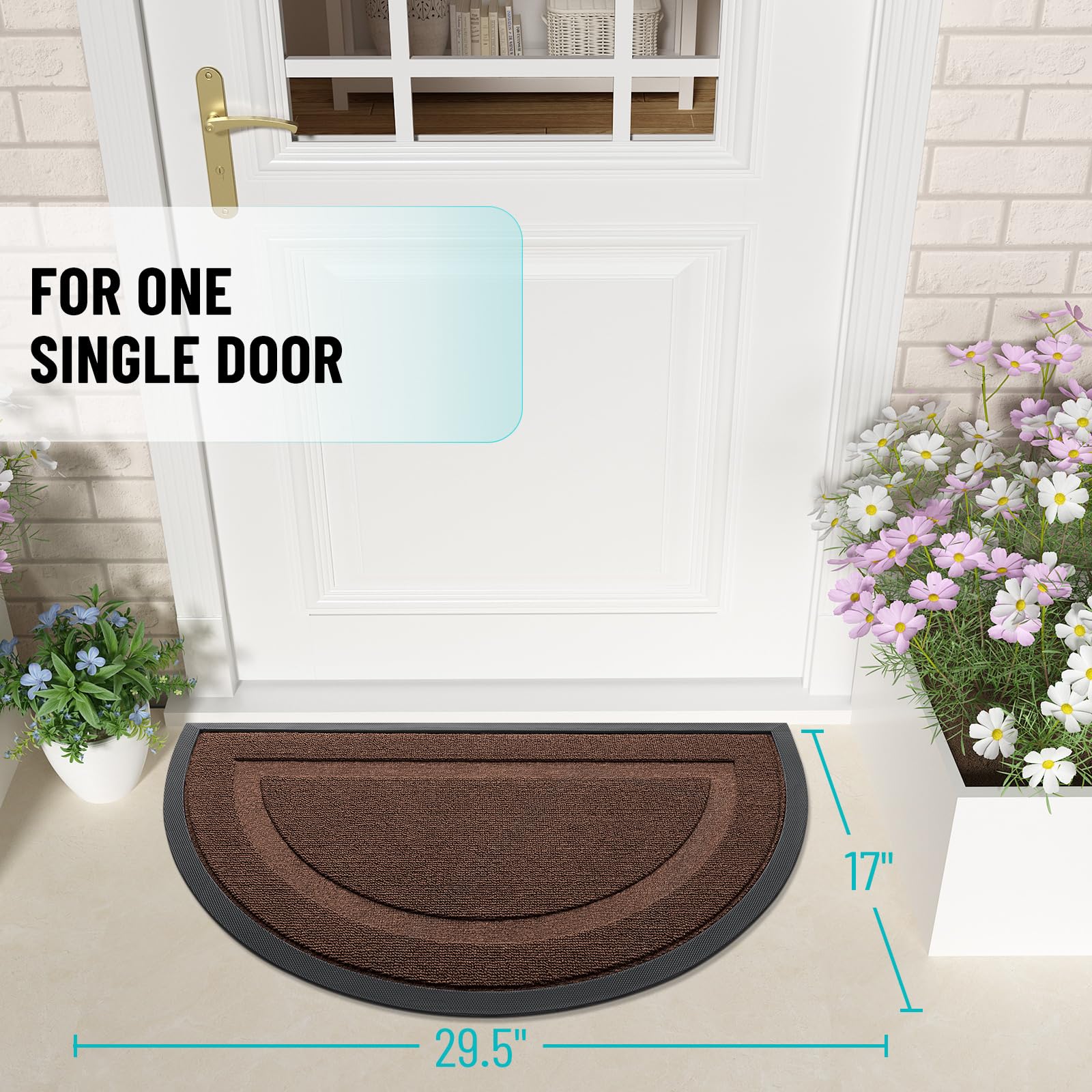 Half Circle Front Door Mat Outside 29.5x17 All