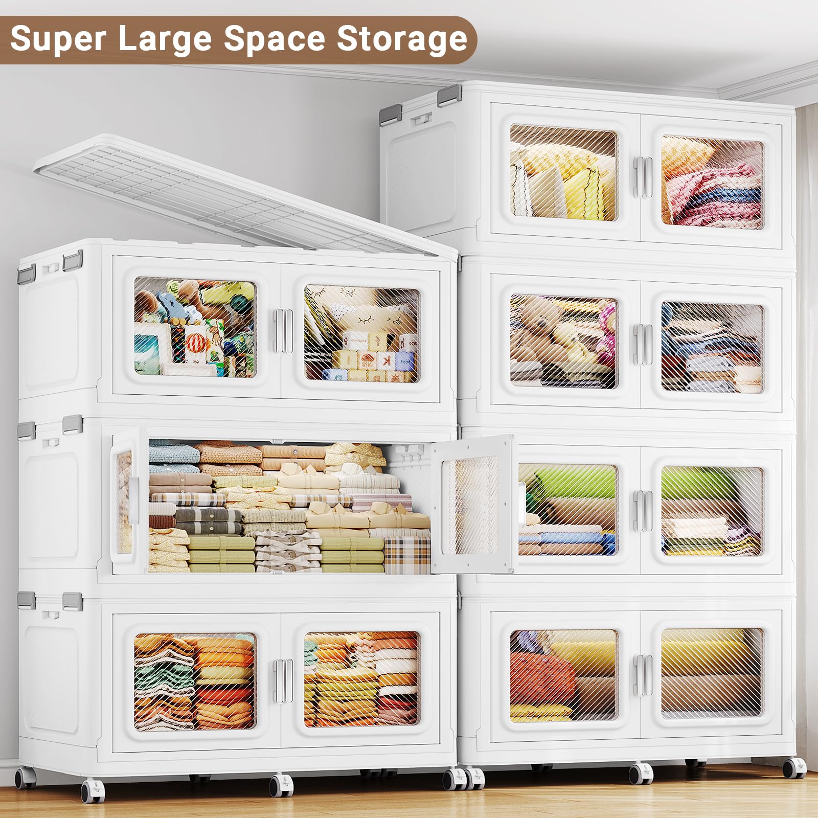 880 Qt Extra Large Stackable Storage Bin with Lids (4 Count)