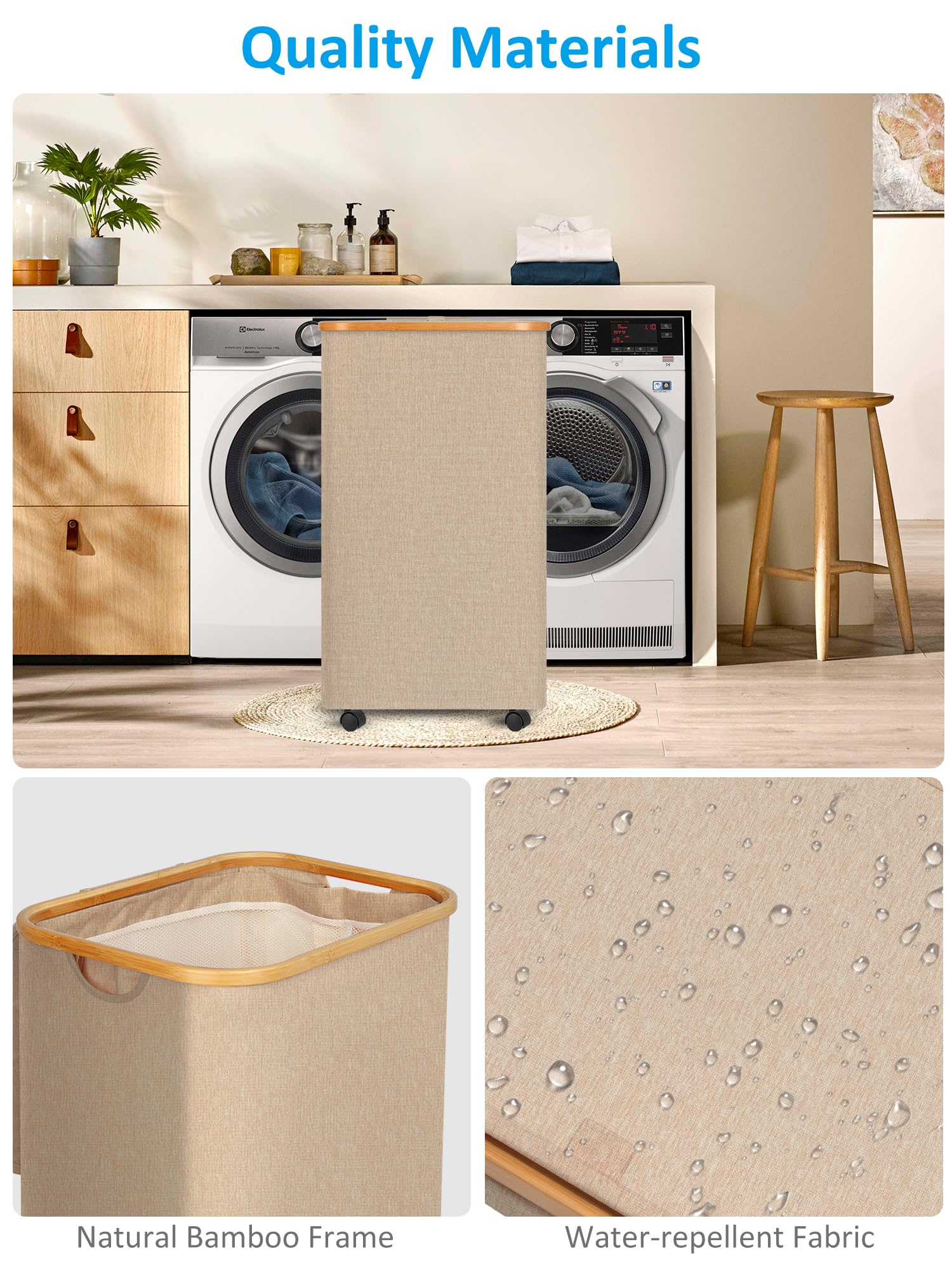 Laundry Basket with Wheels