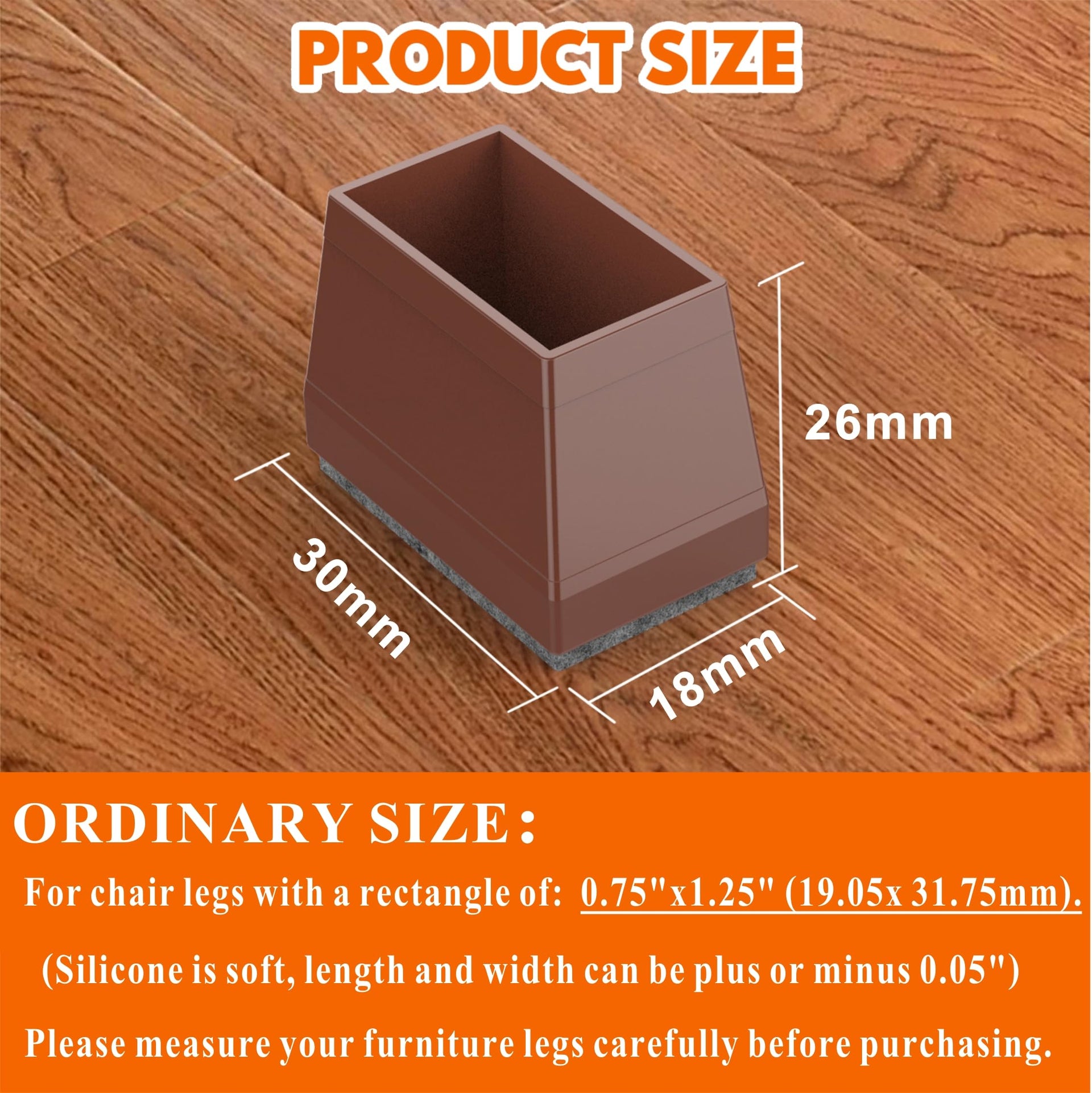 Rectangle Chair Leg Protectors for Hardwood Floors (16 Count)