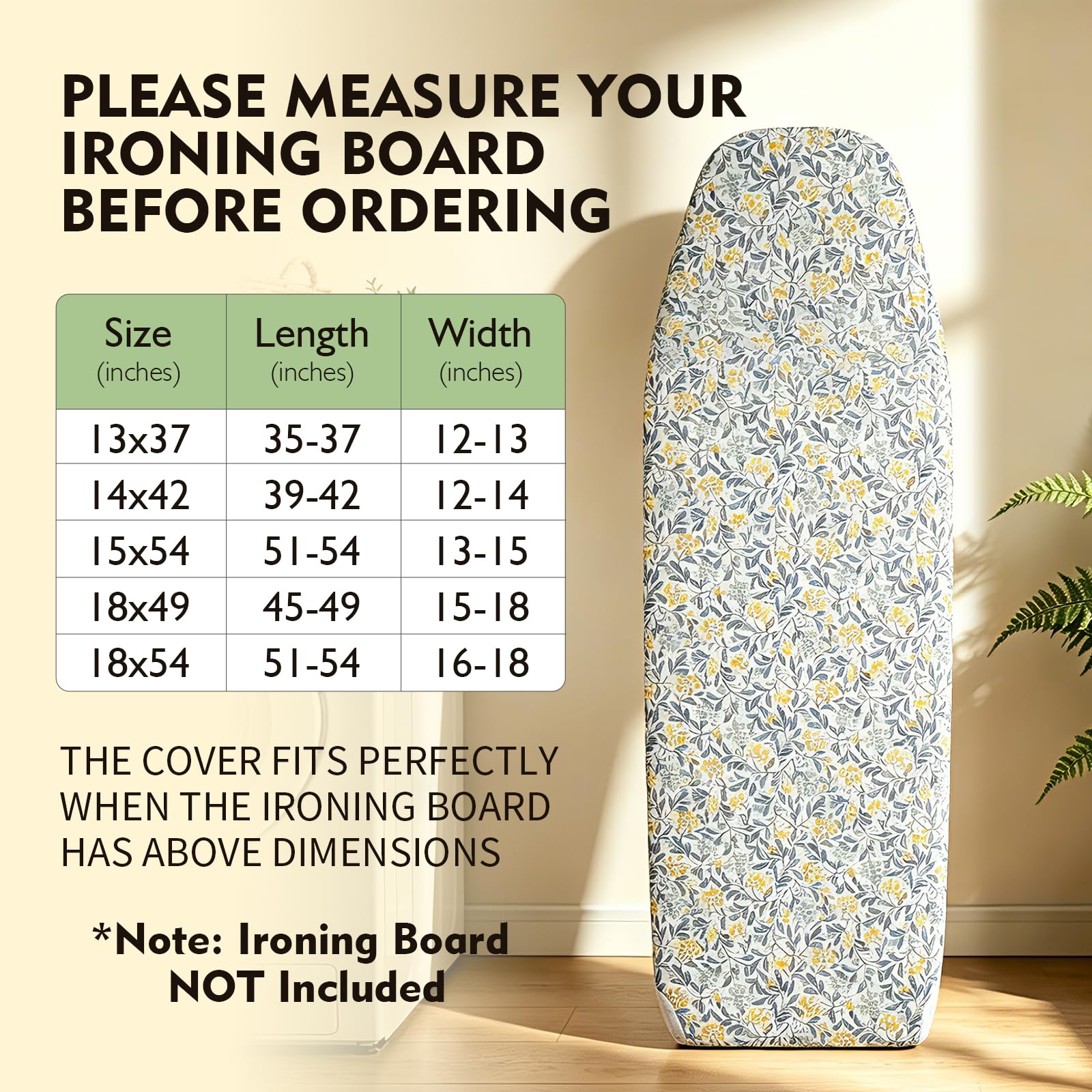 14 x 42 inch Over the Door Ironing Board Cover