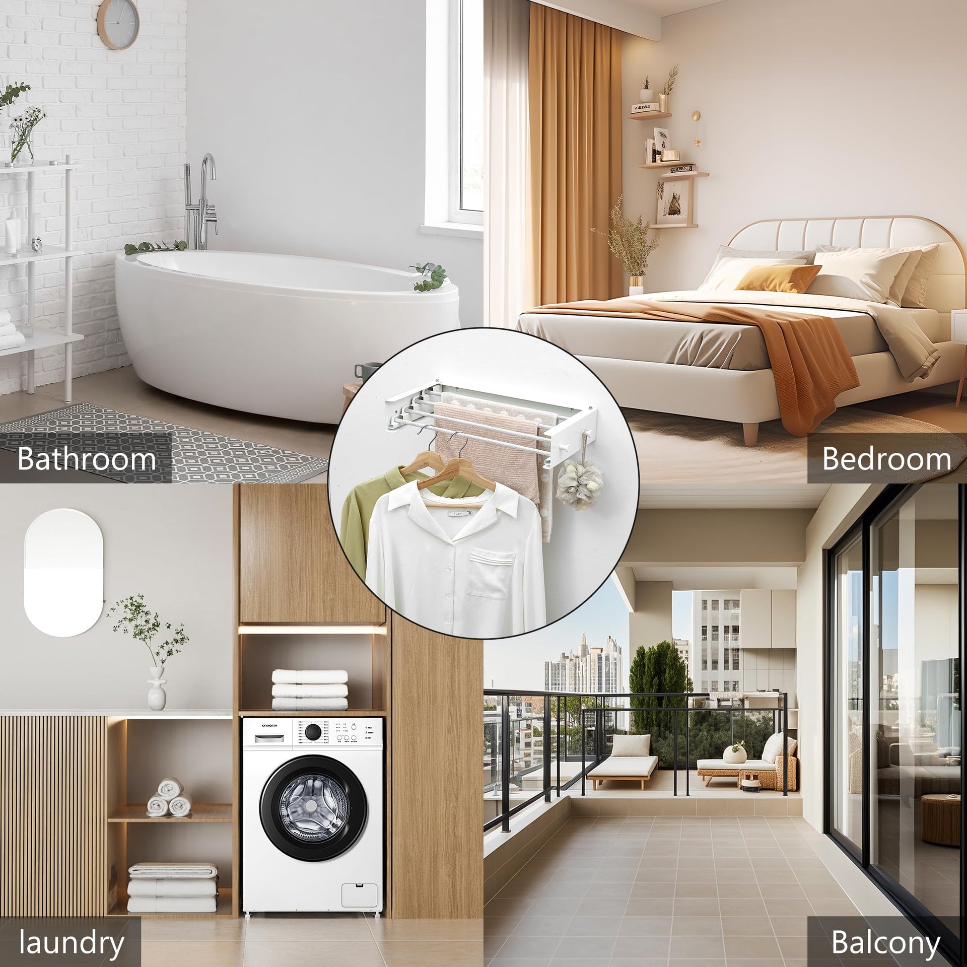 Wall Mounted Clothes Drying Rack