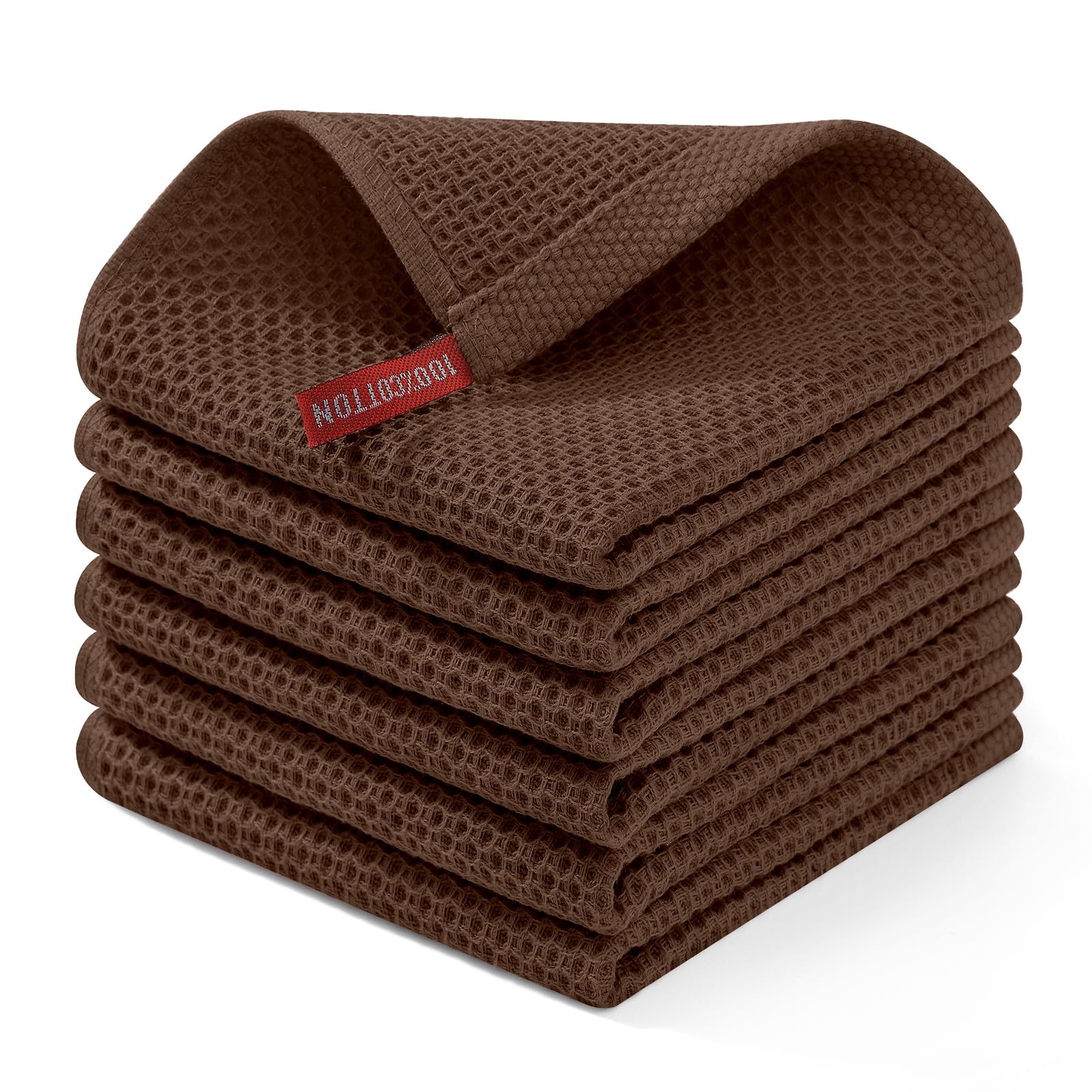 100% Cotton Waffle Weave Kitchen Dish Cloths 6 (6 Count)