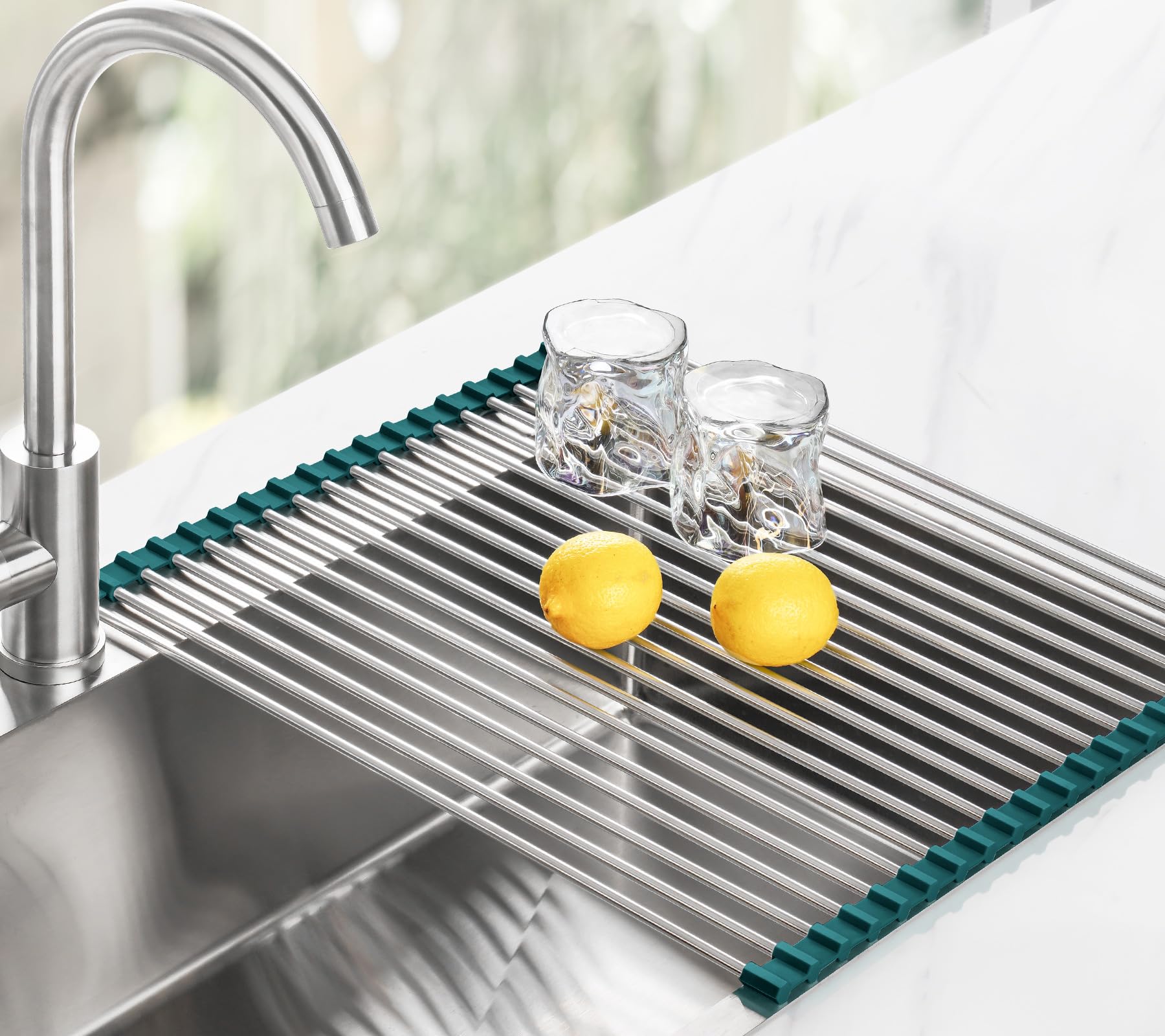 Roll Up Dish Drying Rack Over Sink