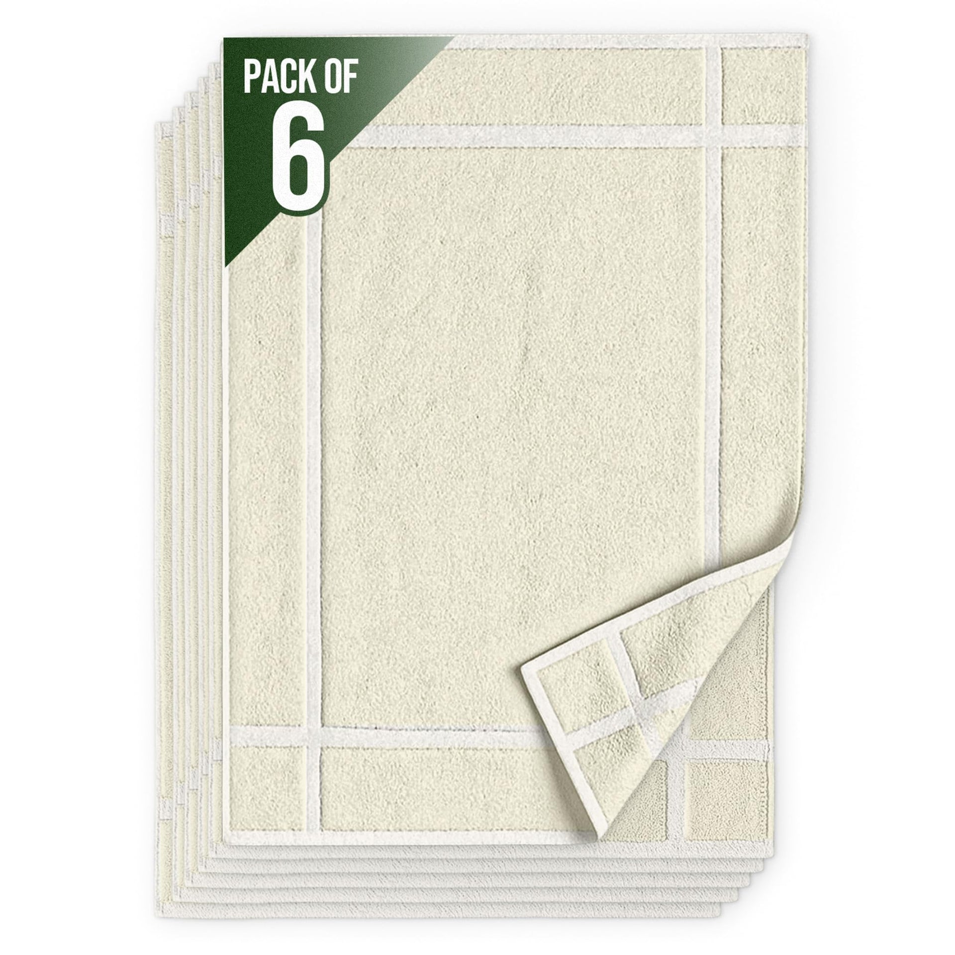 Pack of 6 100% Cotton Bath Mat 20x30 inches