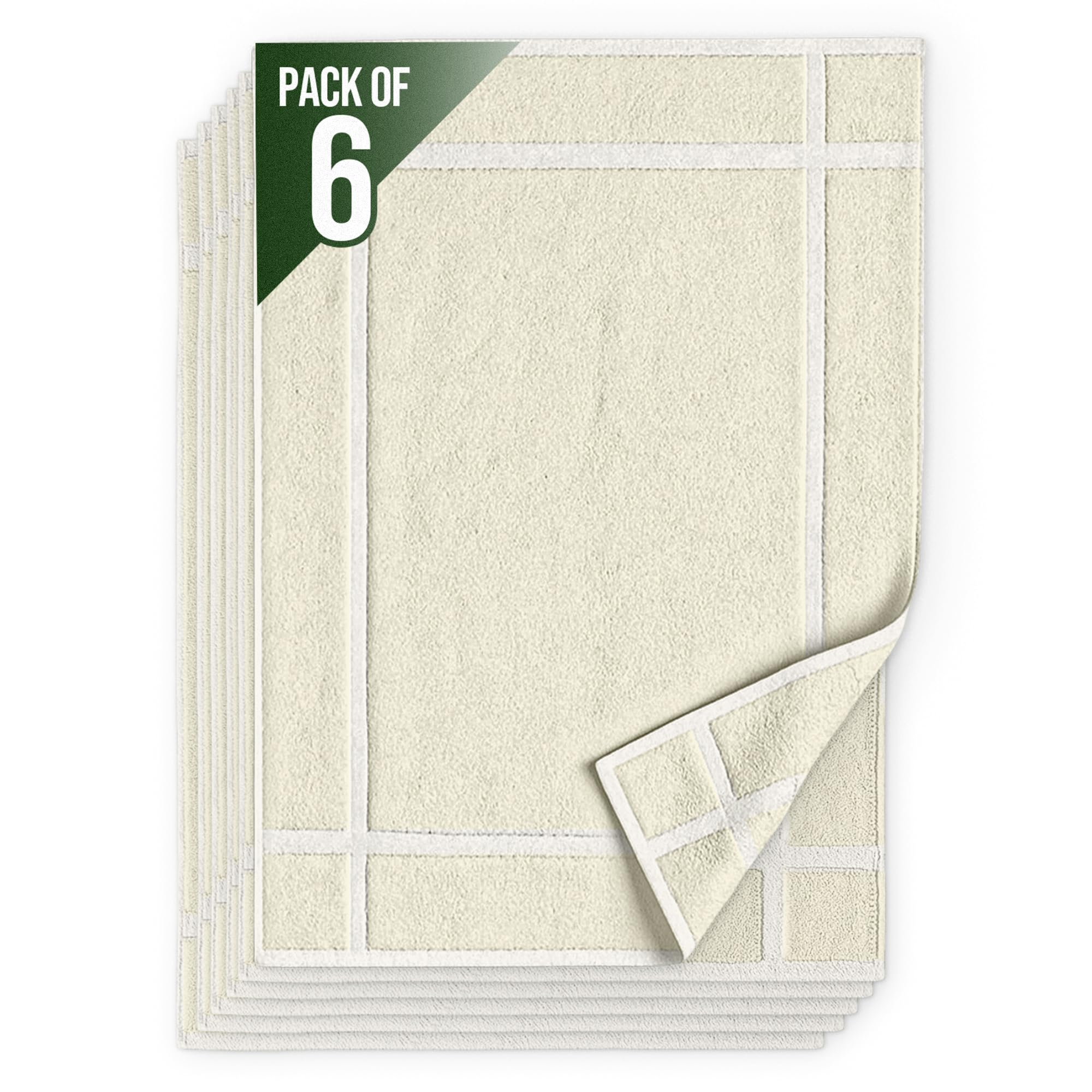 Pack of 6 100% Cotton Bath Mat 20x30 inches