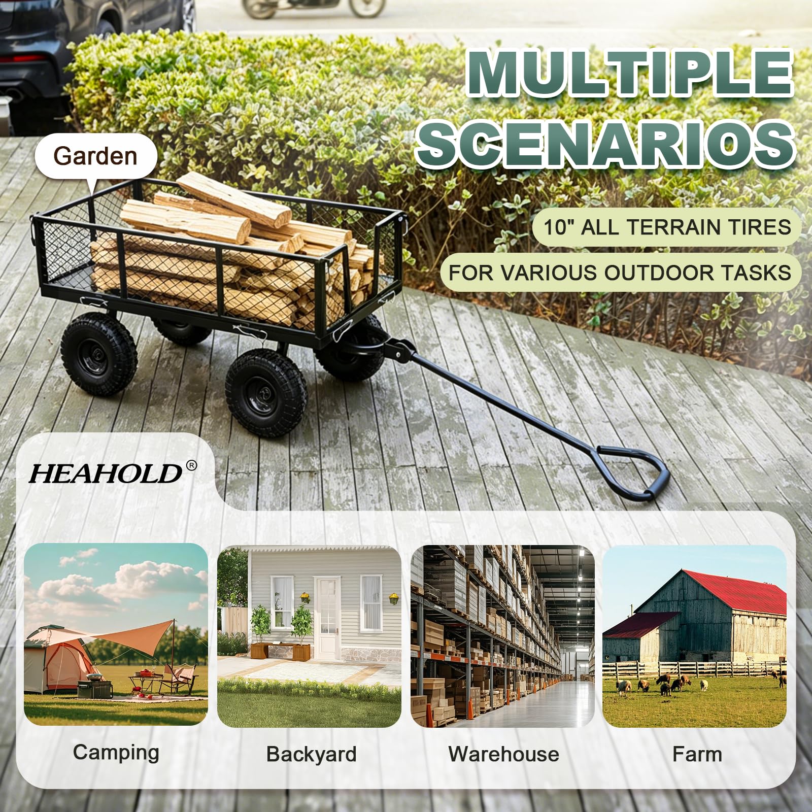 Heavy Duty Garden Wagon Cart