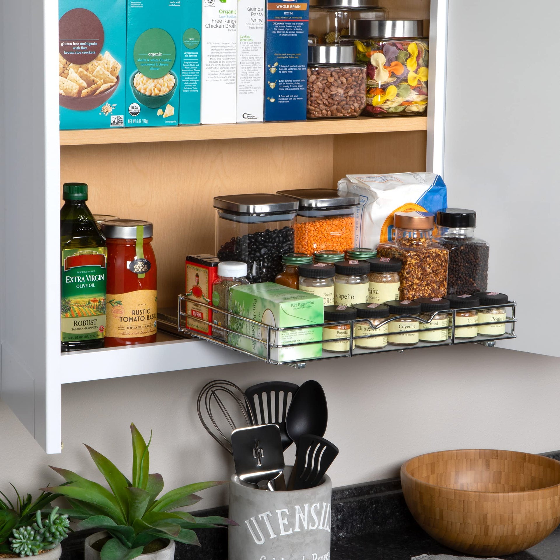 Pull Out Cabinet Spice Rack Organizer