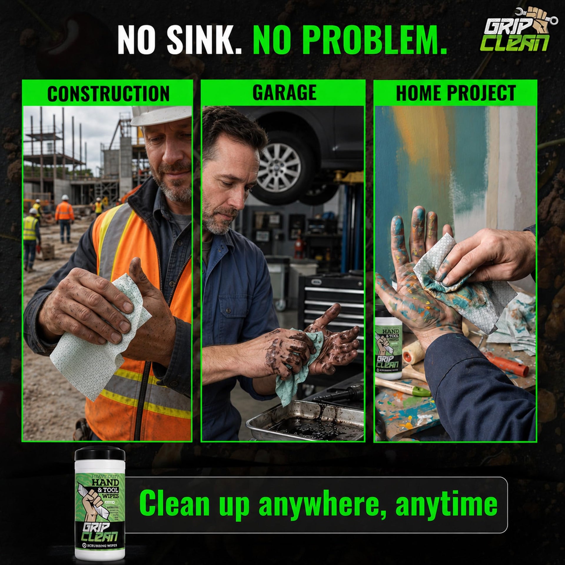 Heavy Duty Hand Wipes For Mechanics (180 Count)