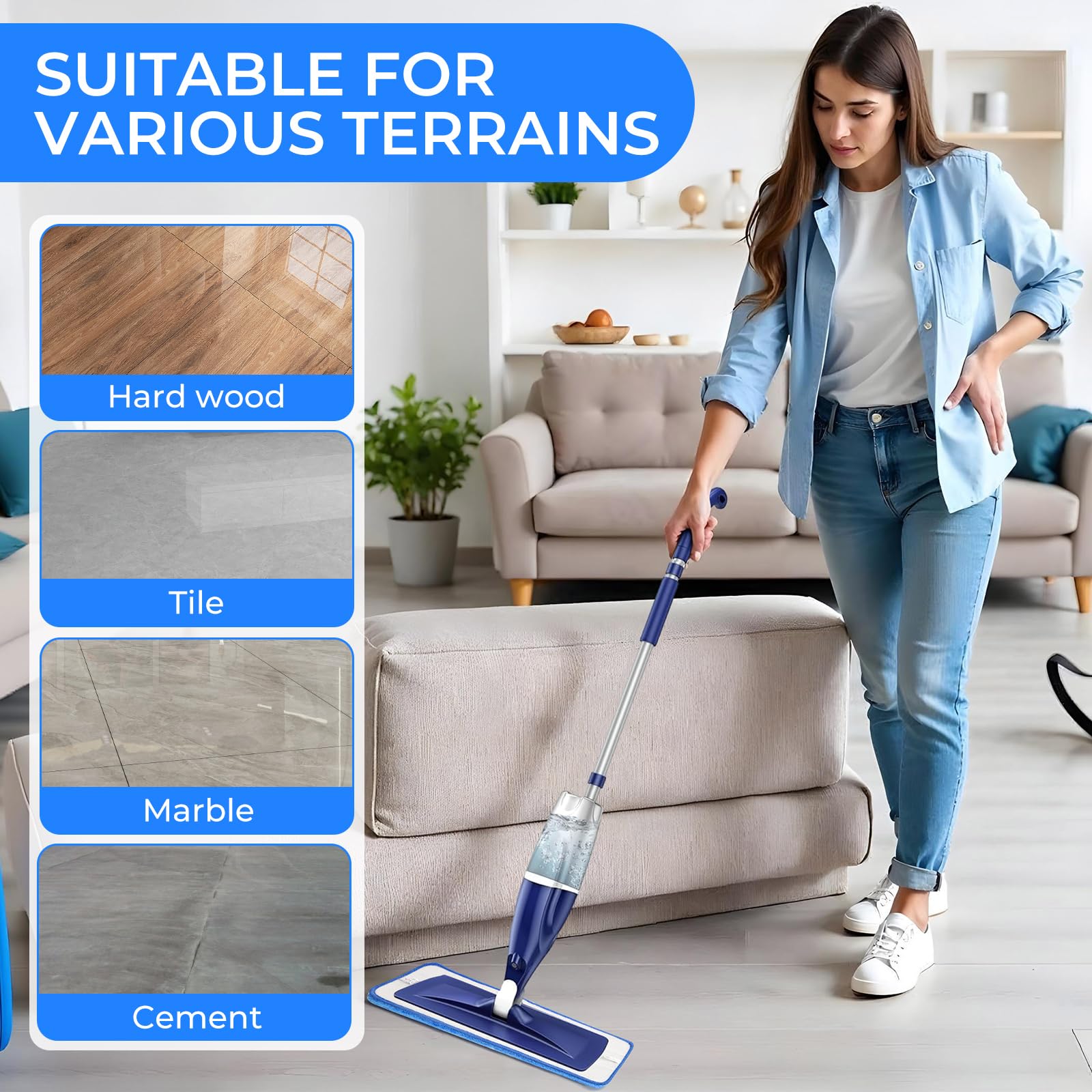 3 Pack Microfiber Cleaning Pads are Compatible with Bona Mop (3 Count)