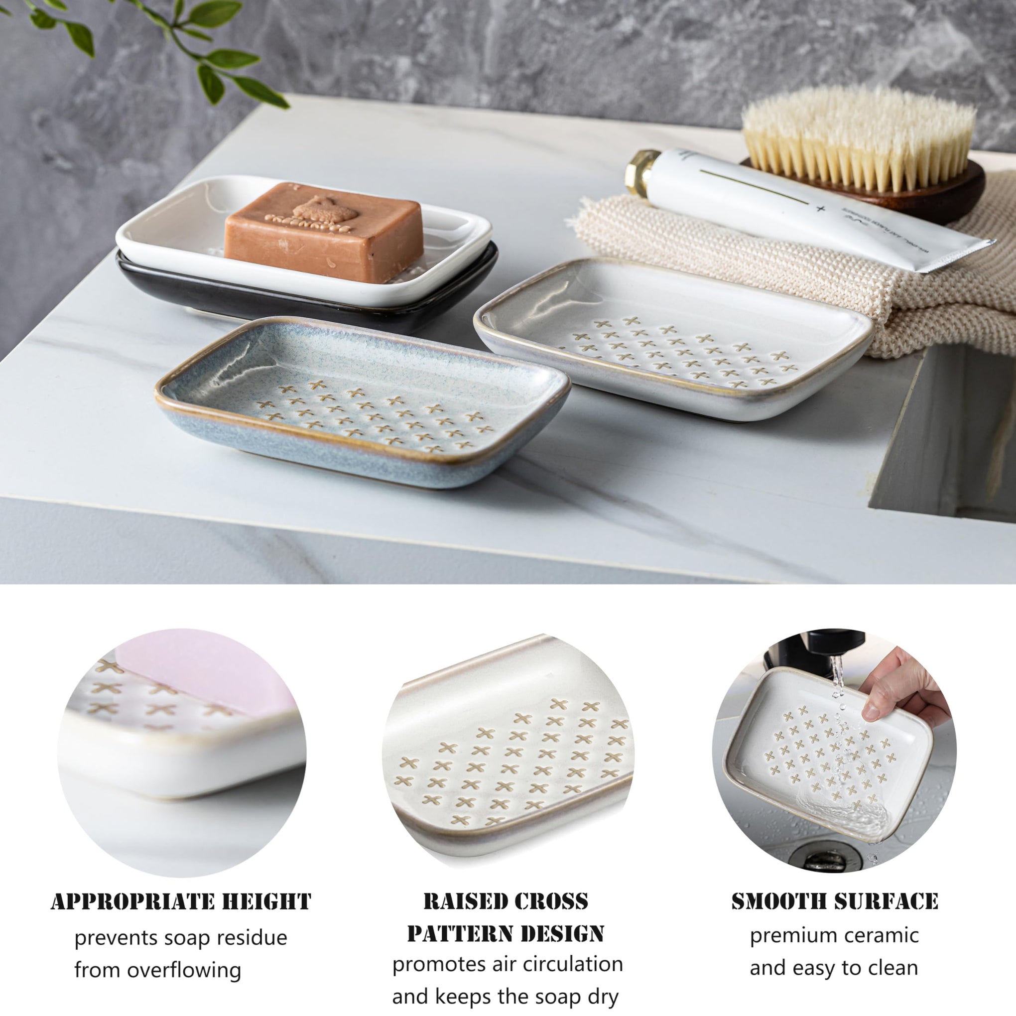 Ceramic Soap Dish for Bar Soap