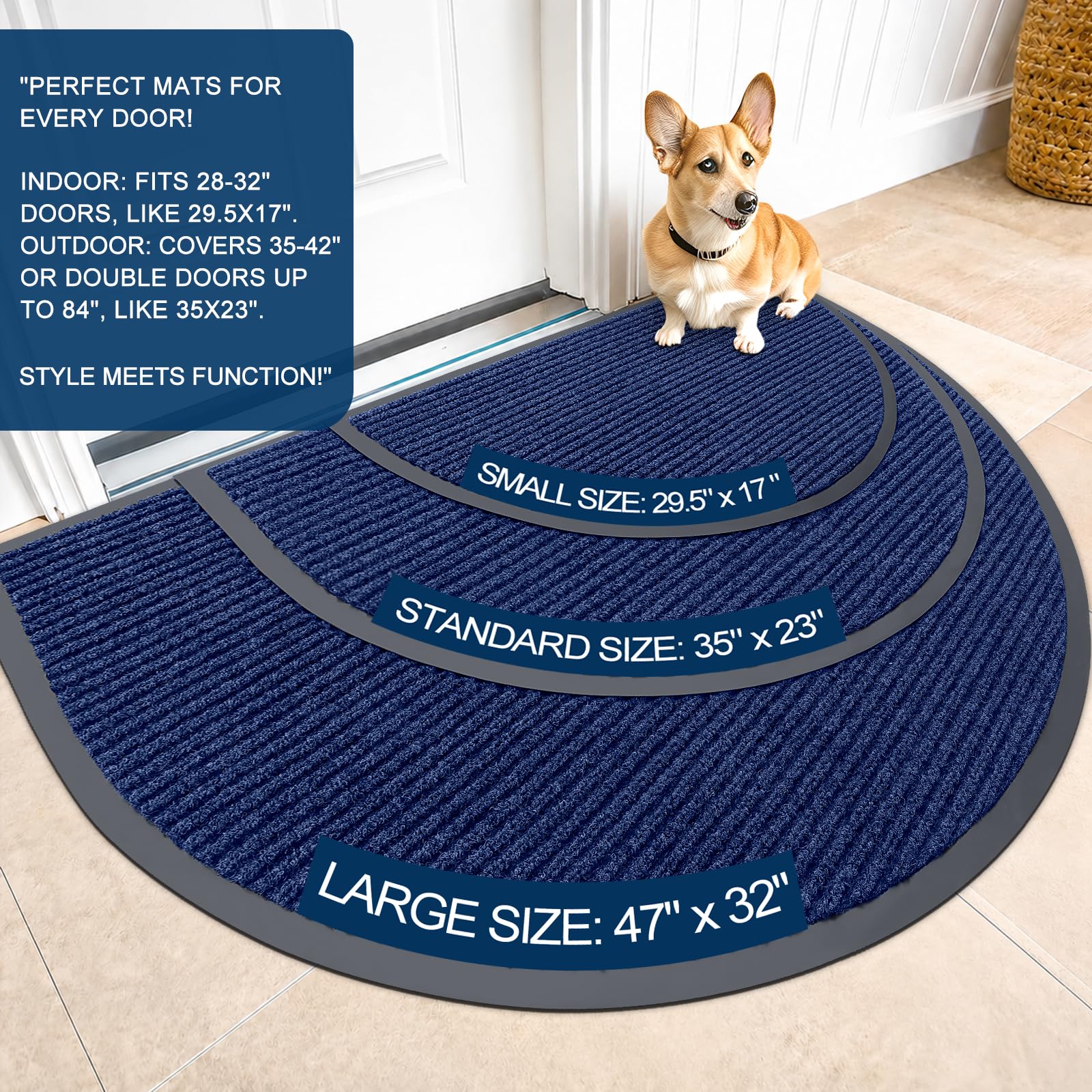 Half Circle Front Door Mat 47x34