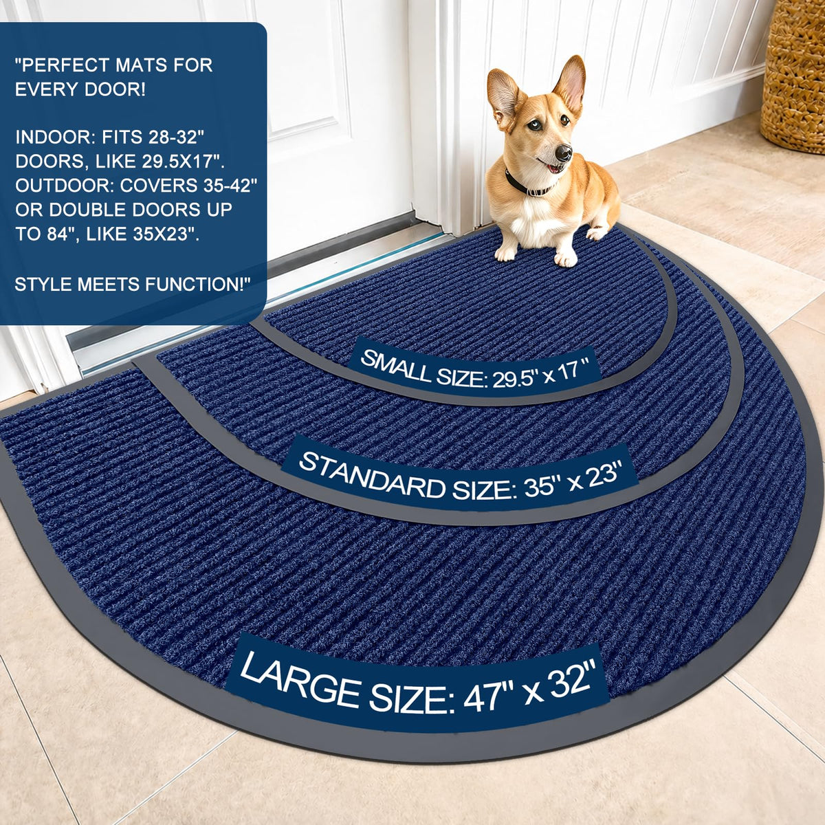 Half Circle Front Door Mat 35x23