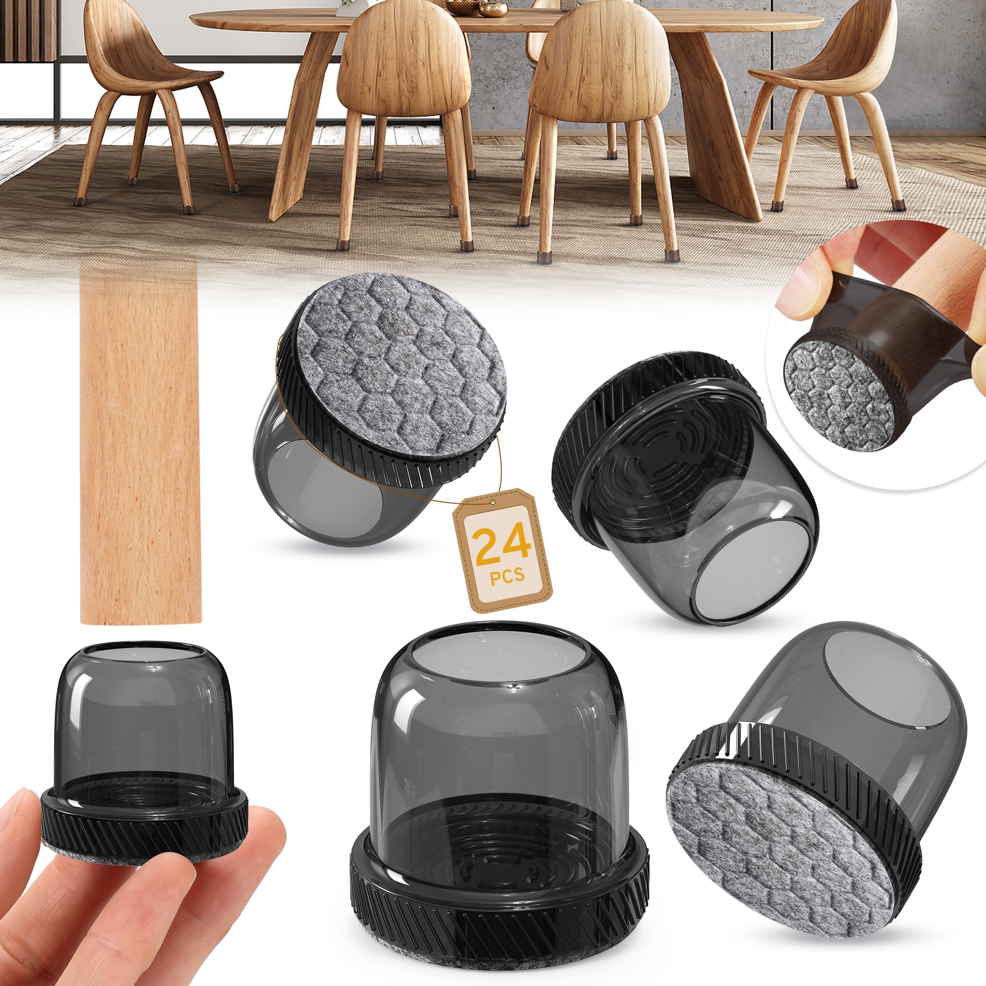 24PCS Round Chair Leg Floor Protectors (24 Count)