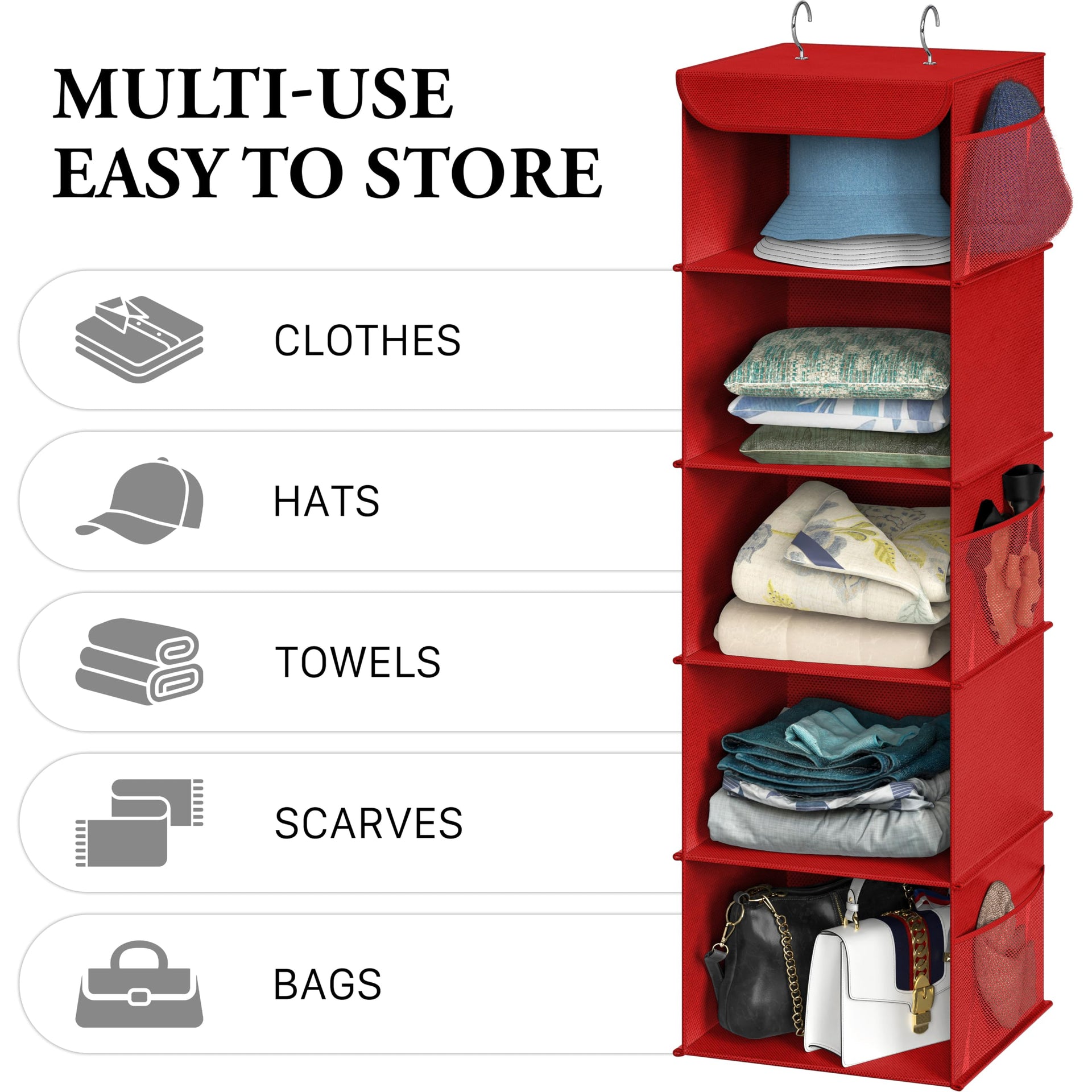 5 Shelf Hanging Closet Organizer