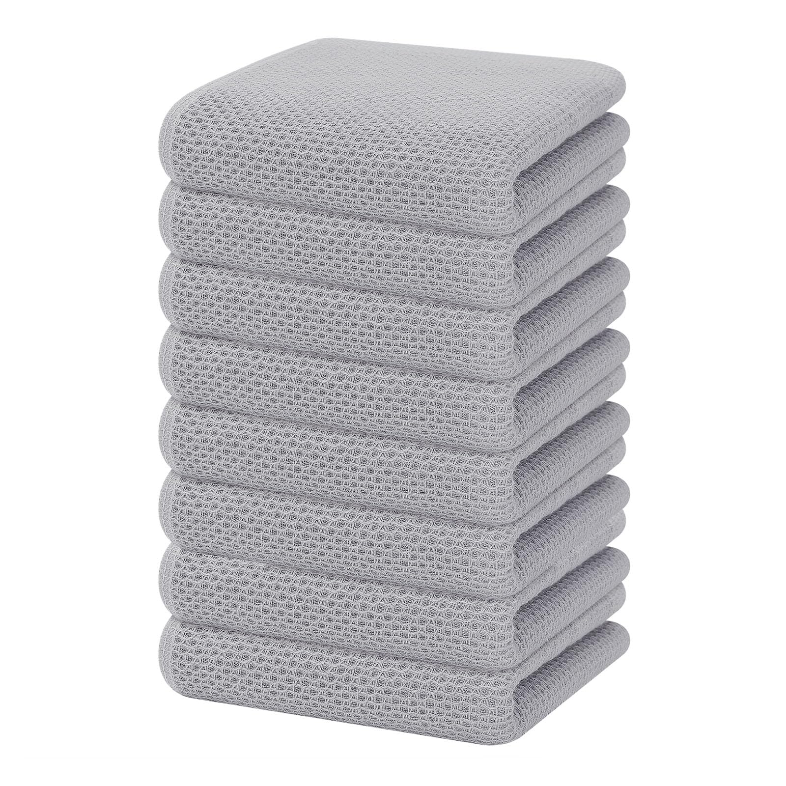 100% Cotton Waffle Weave Kitchen Dish Towels 8 (8 Count)