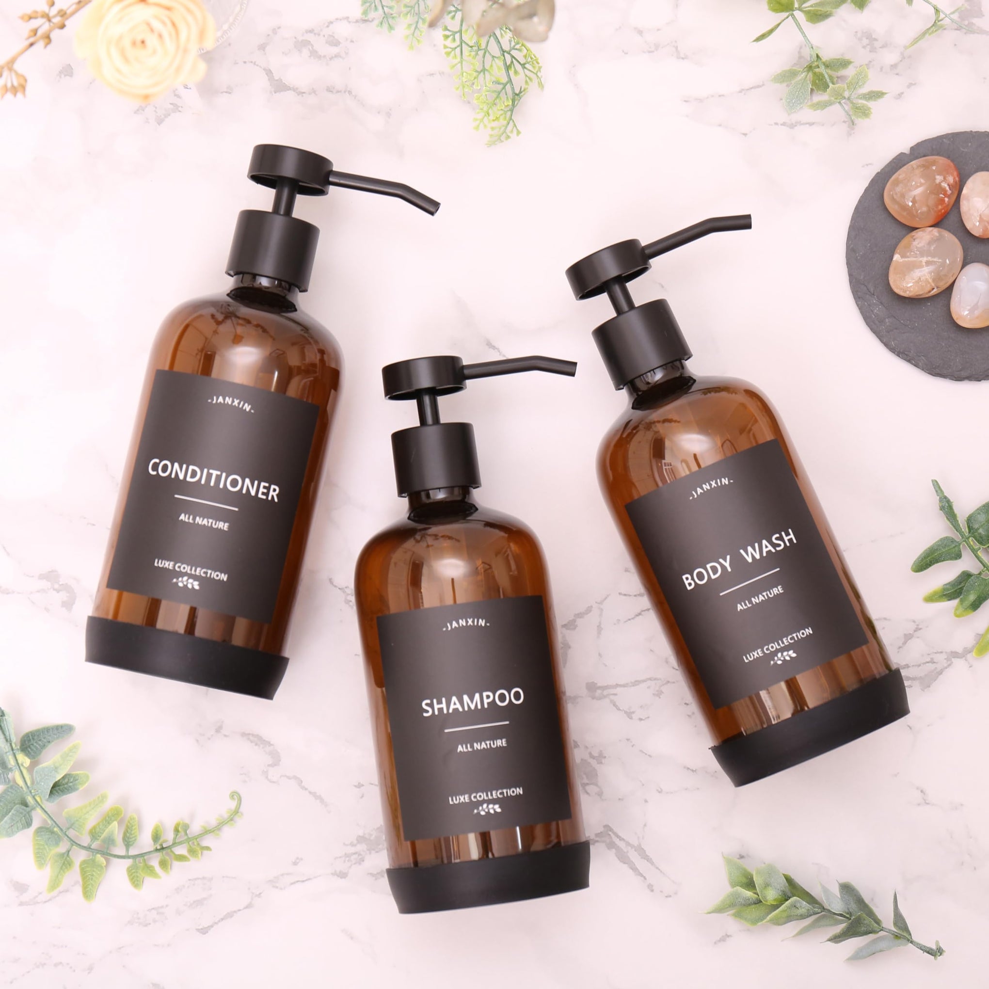 Shampoo and Conditioner Dispenser Set of 3