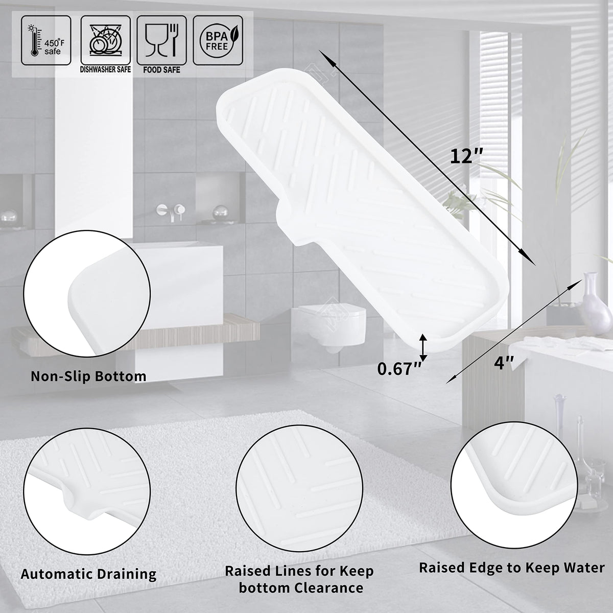 Silicone Soap Dish with Drain Spout