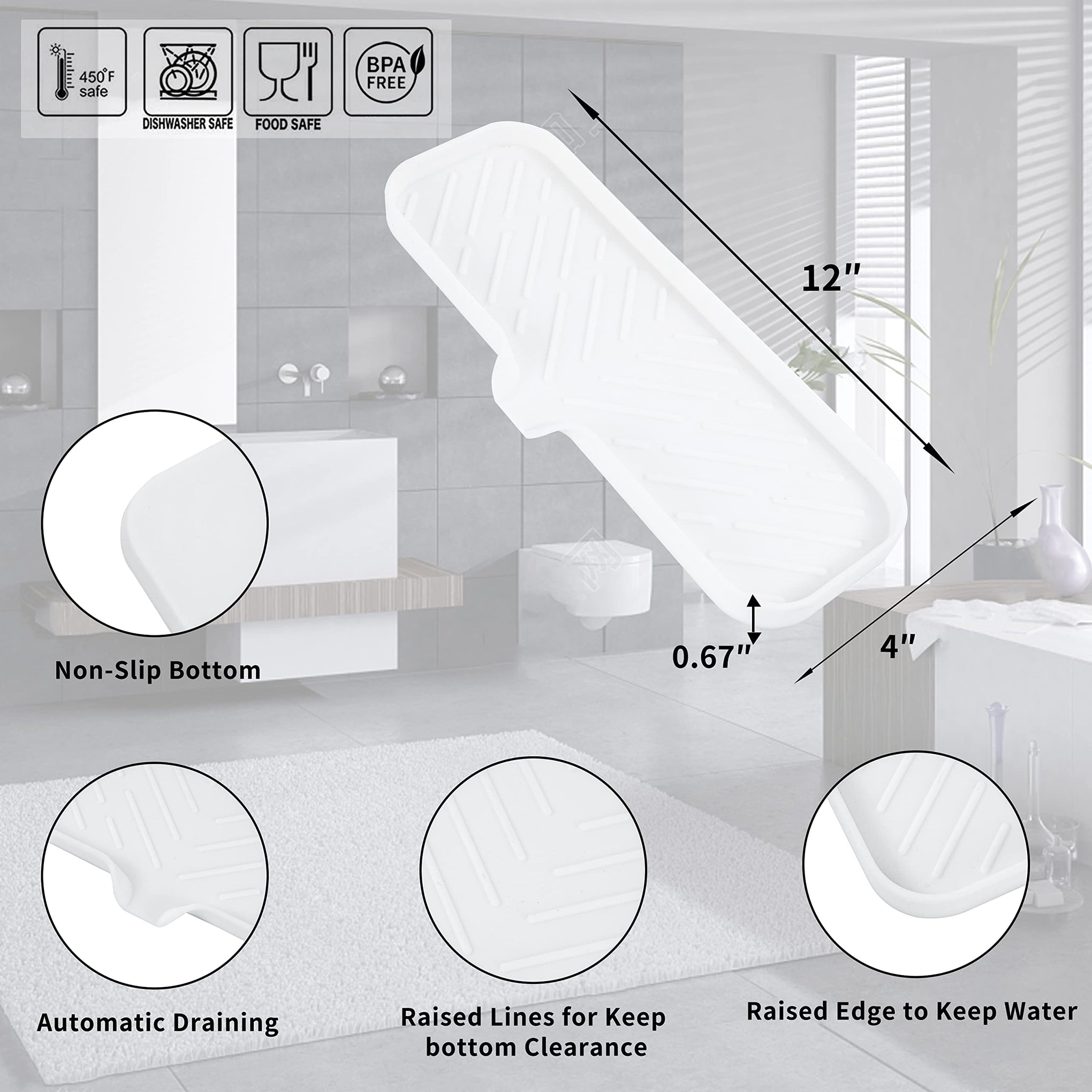 Silicone Soap Dish with Drain Spout