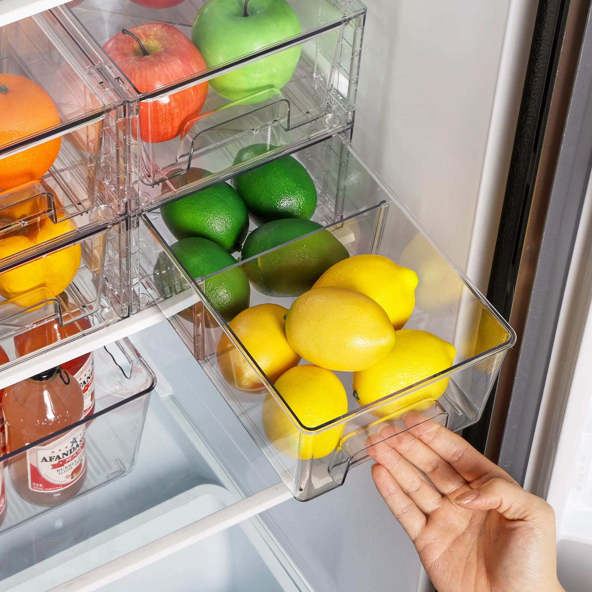 10 Pack Stackable Clear Drawer with Dividers (10 Count)